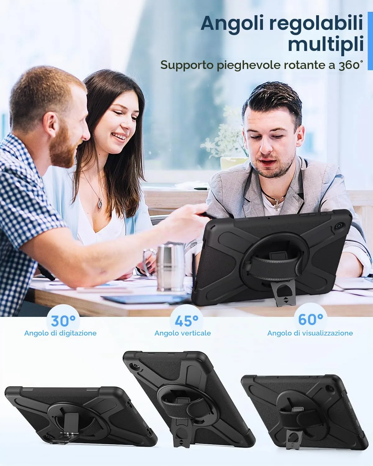 Gerutek Cover per Samsung Galaxy Tab A9 8,7 Pollici 2023, Nero - immagine 5