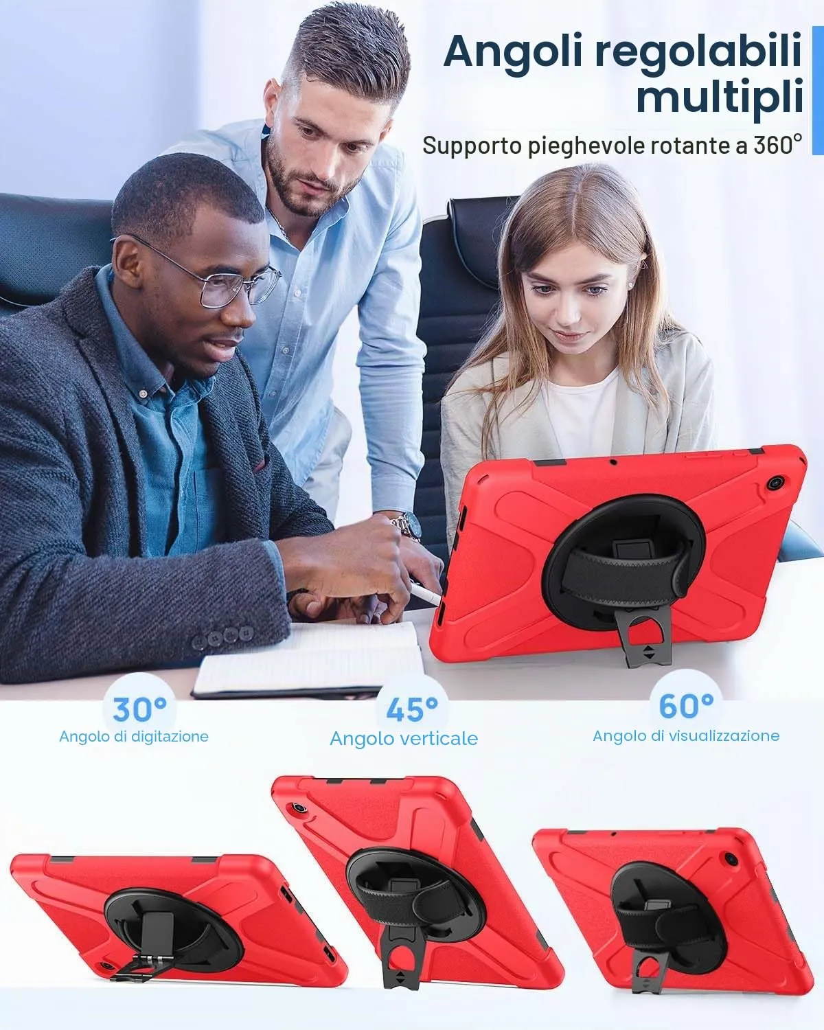 Gerutek Cover per Samsung Galaxy Tab A9+/A9 Plus 11 Pollici 2023, Rosso - immagine 5