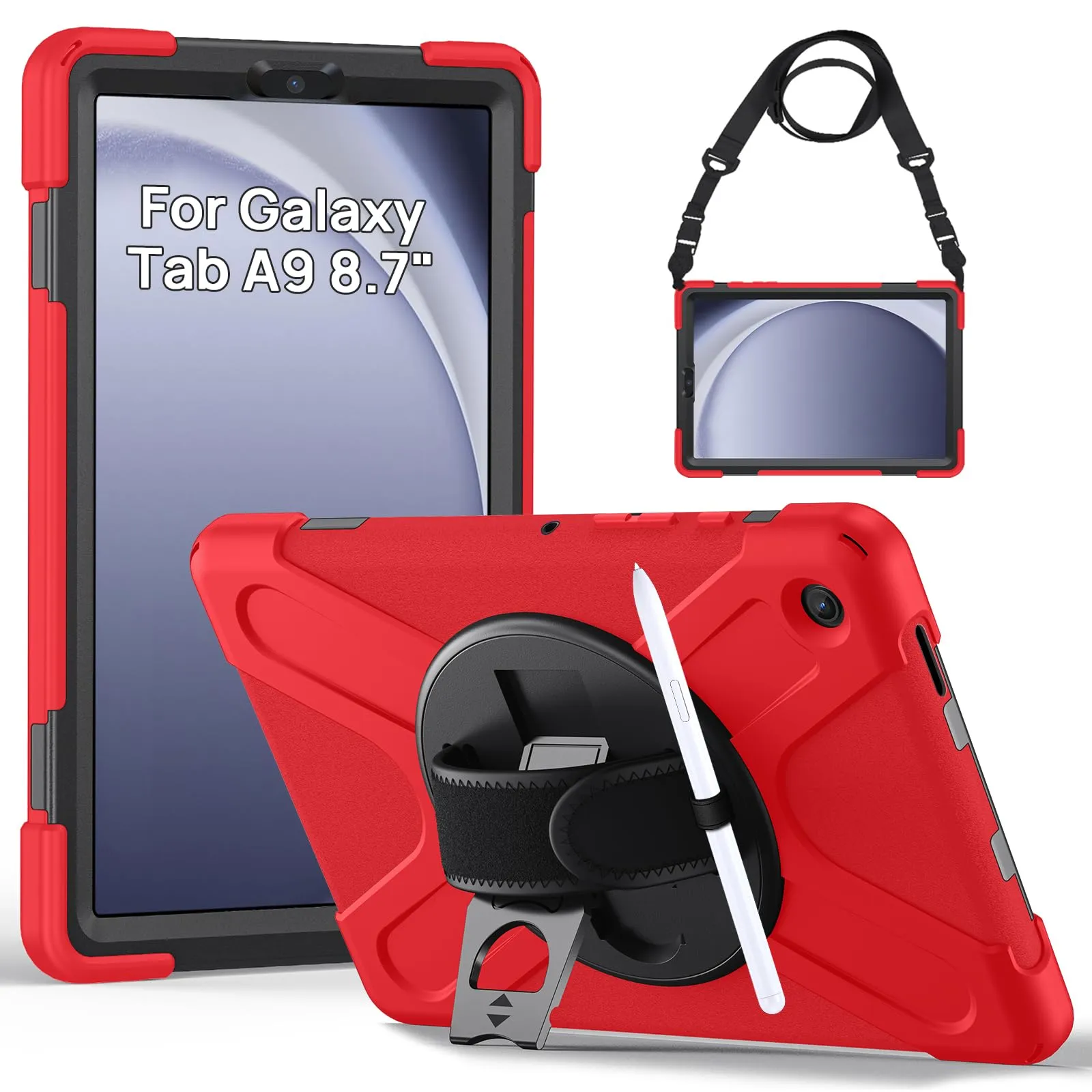 Gerutek Cover per Samsung Galaxy Tab A9 8,7 Pollici 2023, Rosso - immagine 1