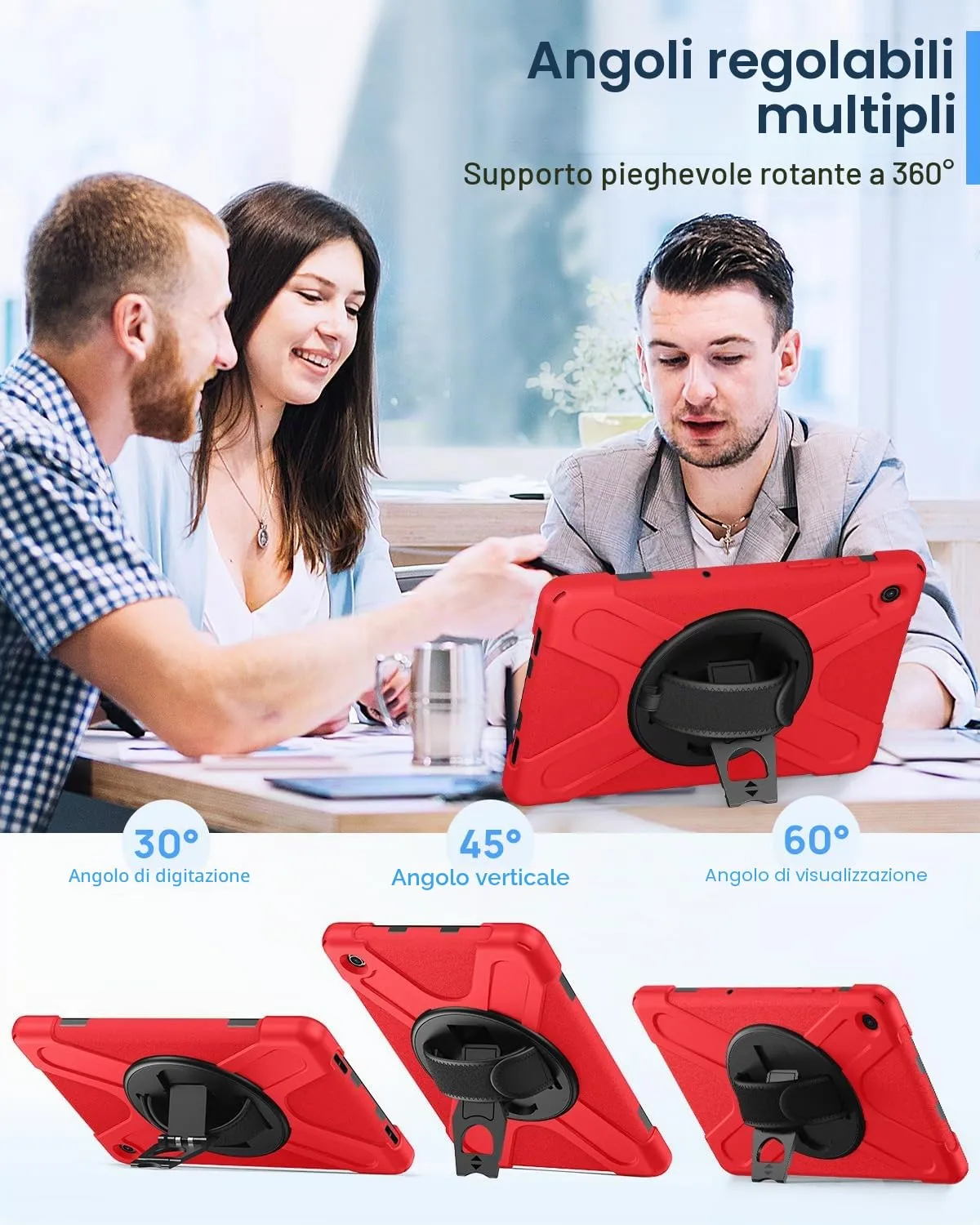 Gerutek Cover per Samsung Galaxy Tab A9 8,7 Pollici 2023, Rosso - immagine 5