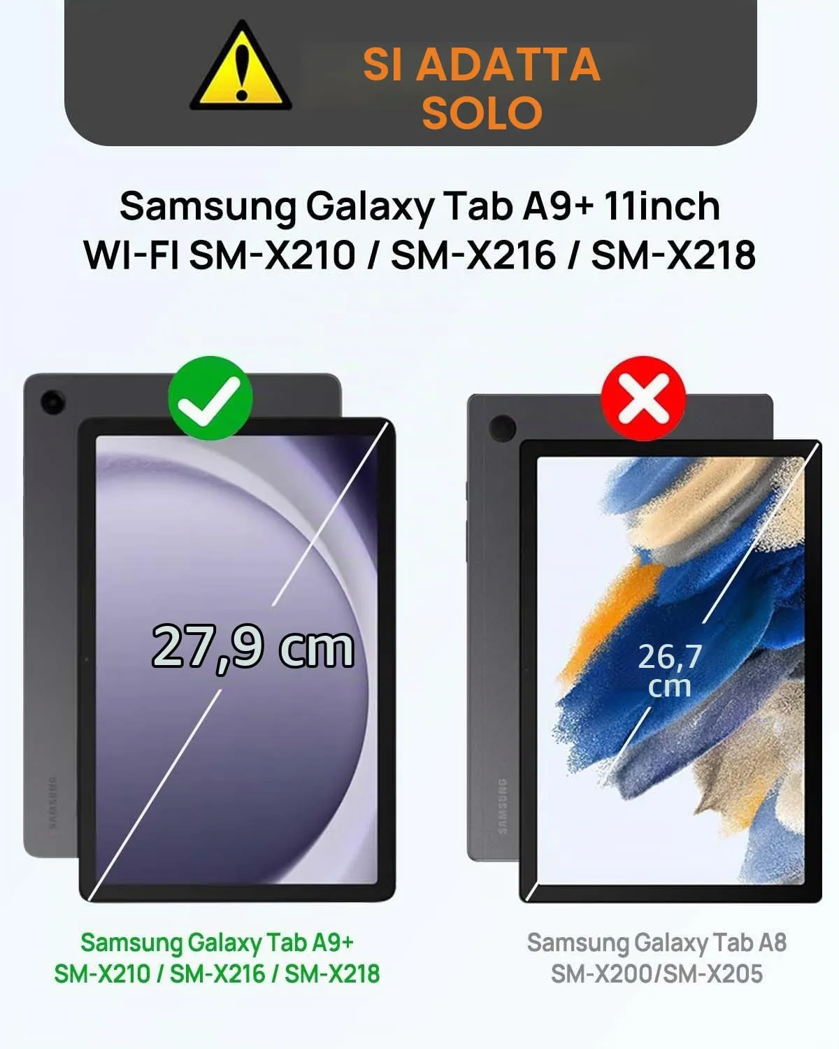 Gerutek Cover per Samsung Galaxy Tab A9+/A9 Plus 11 Pollici 2023,Arcobaleno - immagine 2