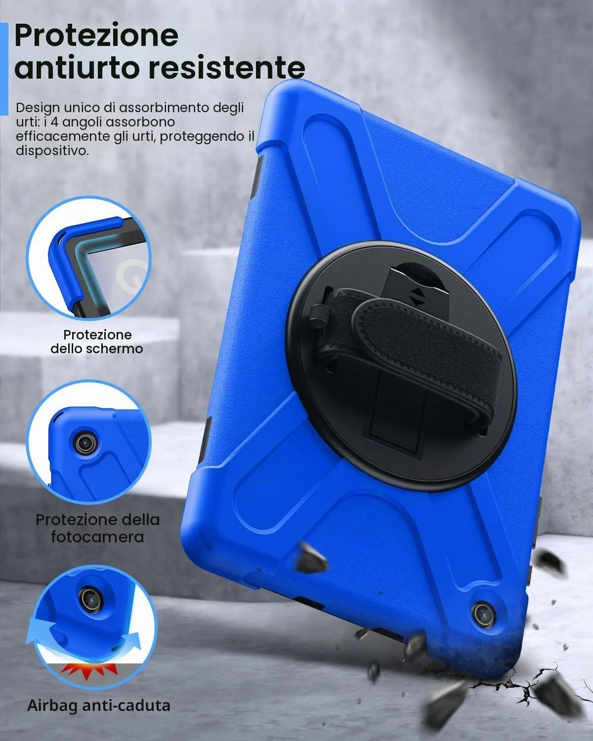 Gerutek Cover per Samsung Galaxy Tab A9+/A9 Plus 11 Pollici 2023, Blu - immagine 3