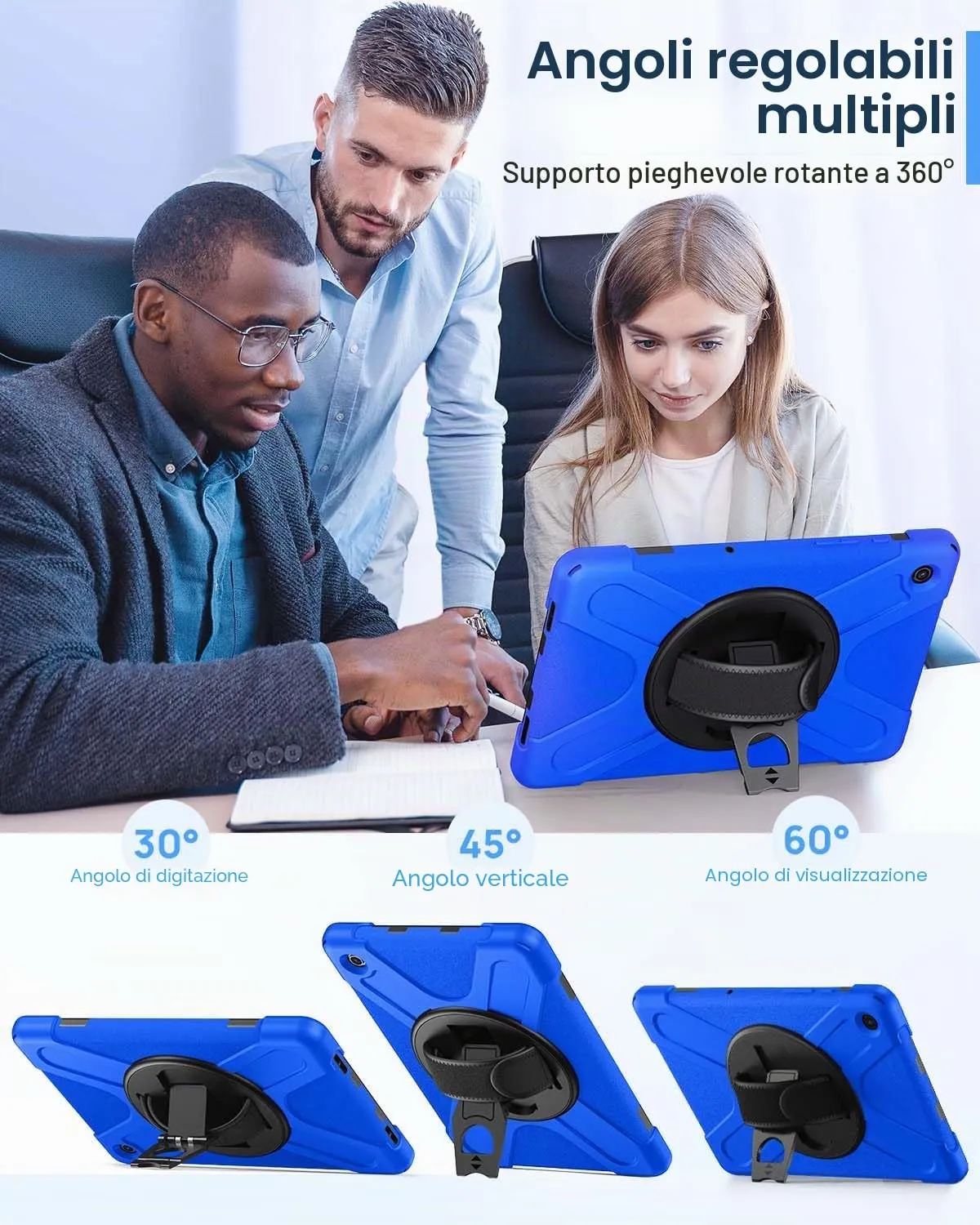 Gerutek Cover per Samsung Galaxy Tab A9+/A9 Plus 11 Pollici 2023, Blu - immagine 5