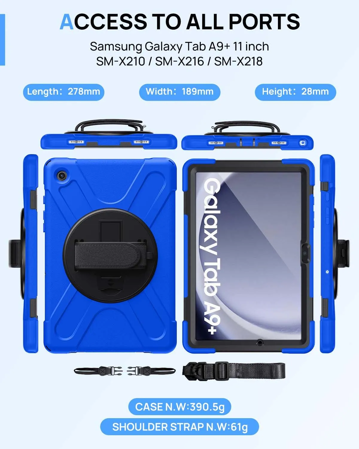 Gerutek Cover per Samsung Galaxy Tab A9+/A9 Plus 11 Pollici 2023, Blu - immagine 7