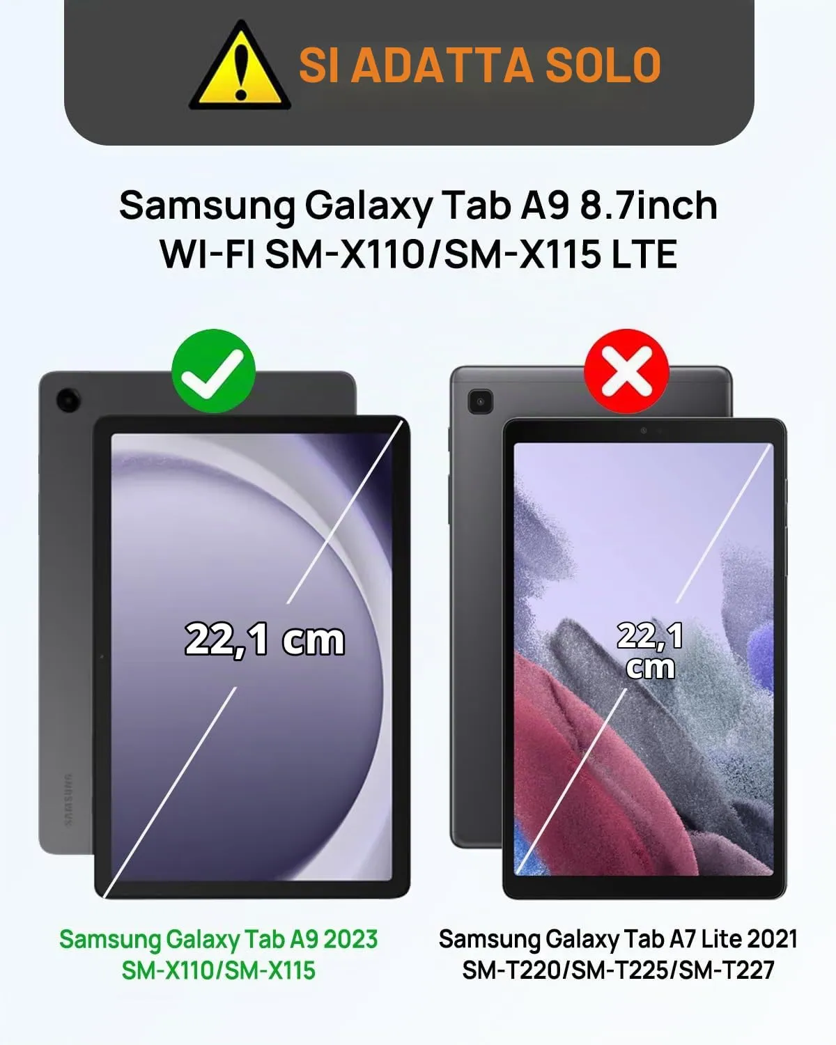 Gerutek Cover per Samsung Galaxy Tab A9 8,7 Pollici 2023, Arcobaleno - immagine 2