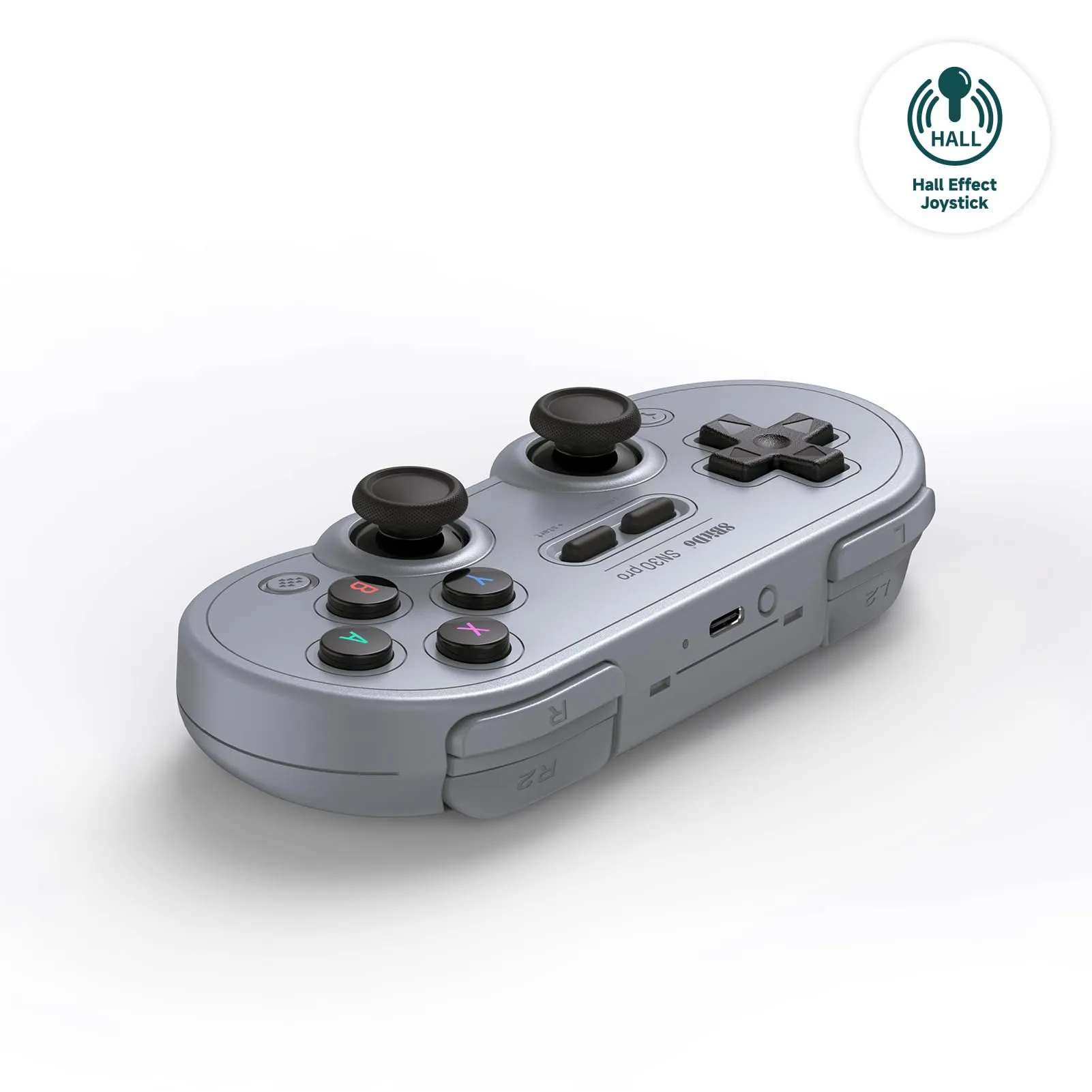 8BitDo SN30 Pro Bluetooth Controller, Hall Effect Joystick Update, Compatible with Switch, PC, macOS, Android, Steam Deck & Raspberry Pi (Gray) - immagine 3