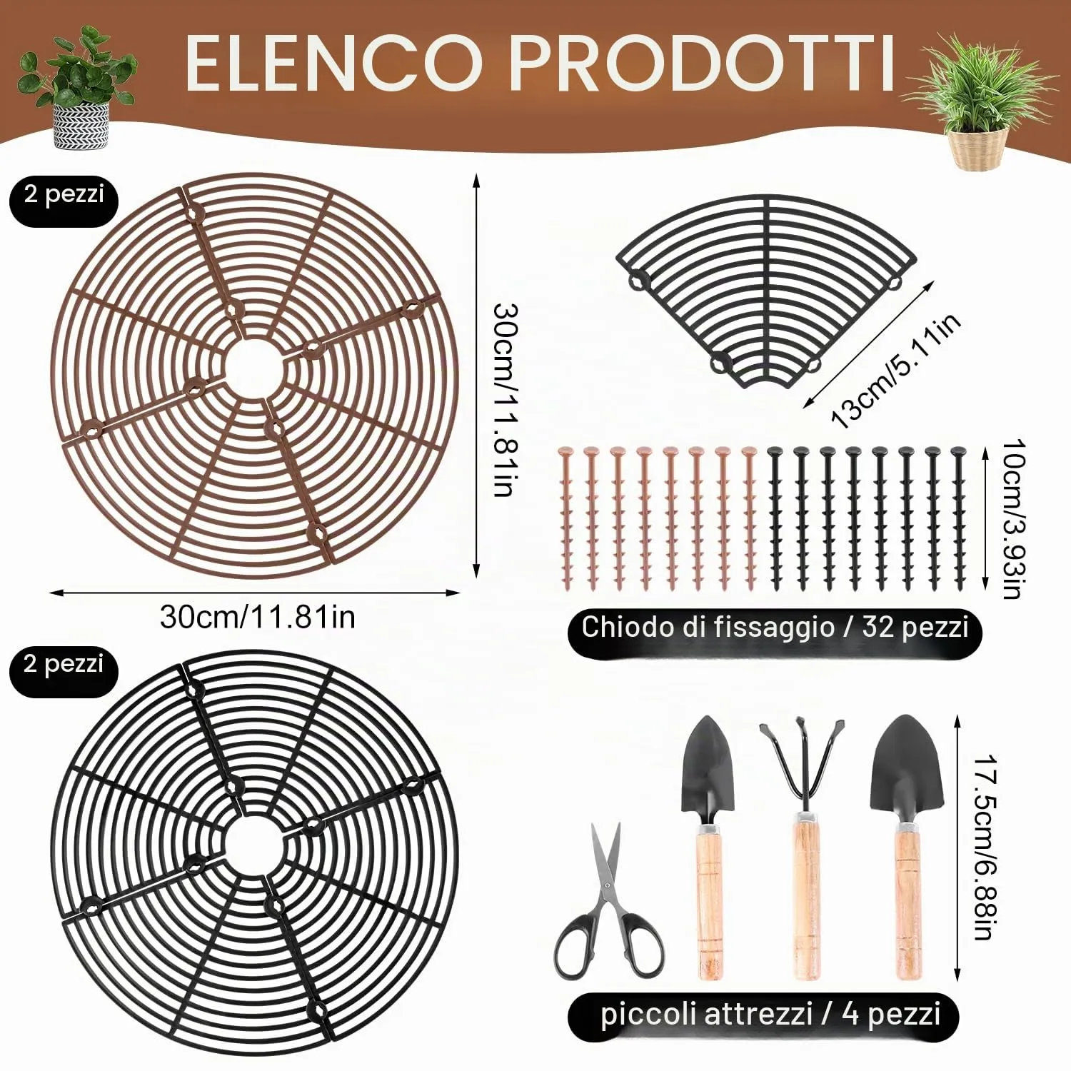 BSTDAYEVER Griglia per Vasi da Fiori Griglia Protezione per Piante 30cm 4Pz - immagine 2