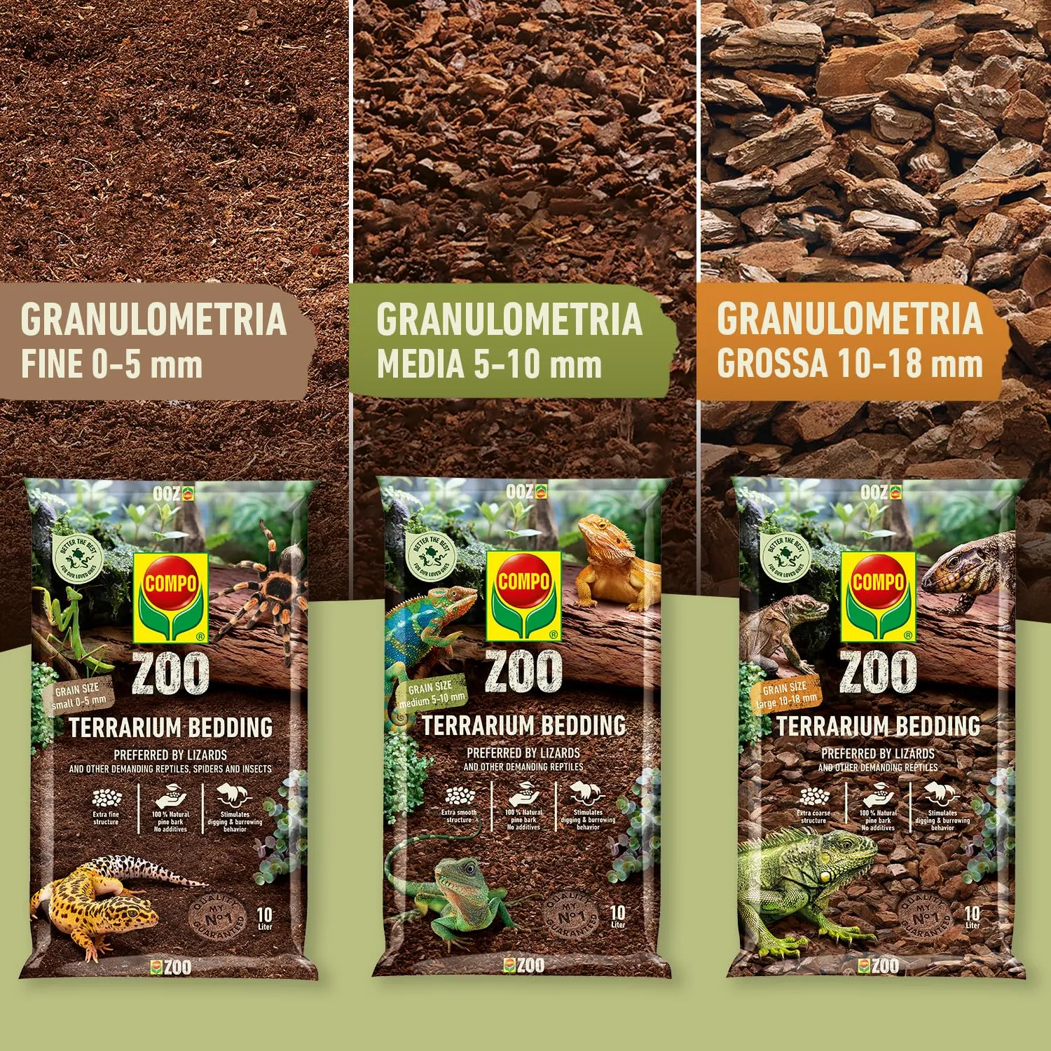 COMPO ZOO Lettiera Universale Per Terrari, Pezzatura Grossa 10-18mm - immagine 7