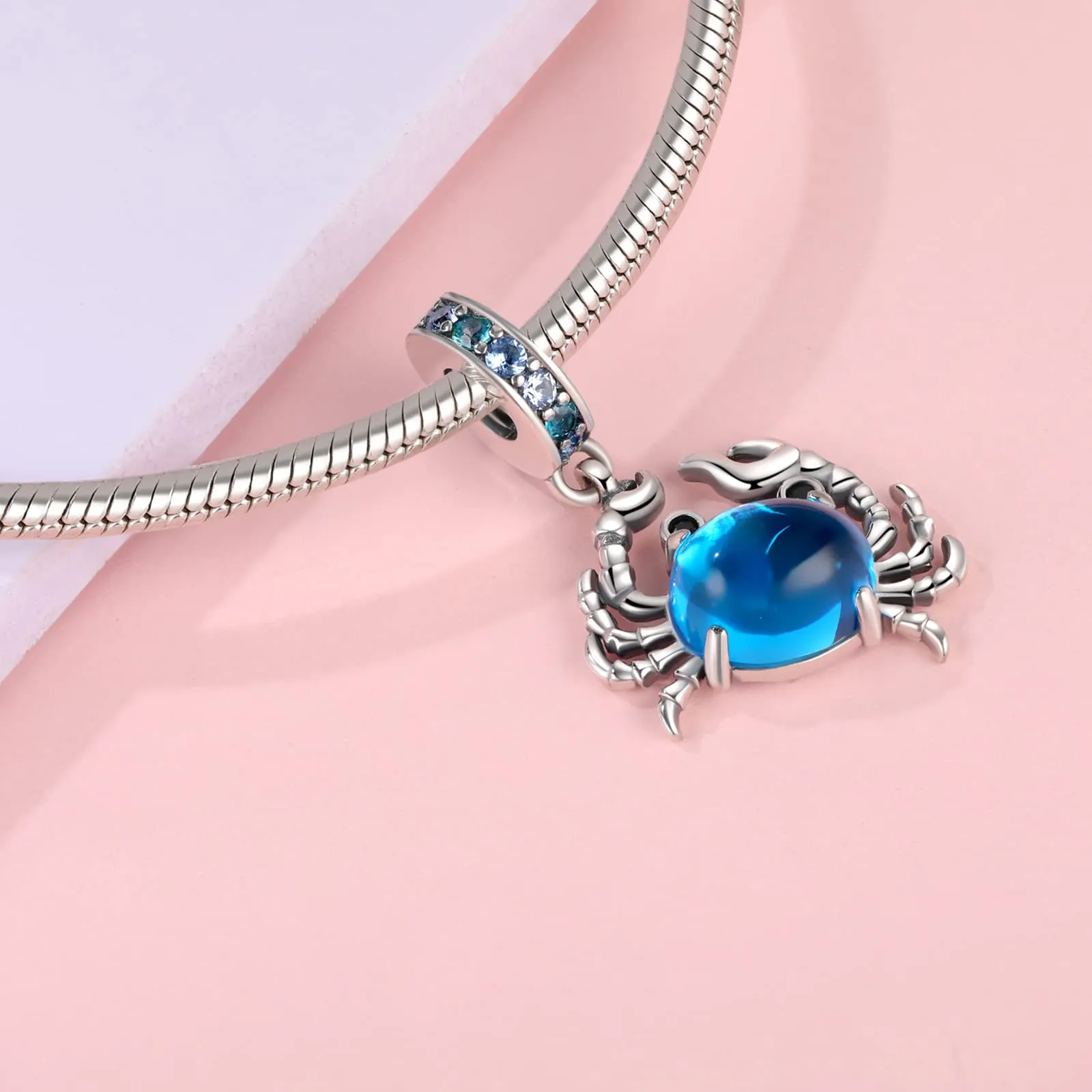 Symretie Bead Charm Ciondolo Argento Sterling 925 con Cubic Zirconia Pendenti per Pandora Braccialetti, Compatibile con Braccialetti e Collane europei - immagine 5