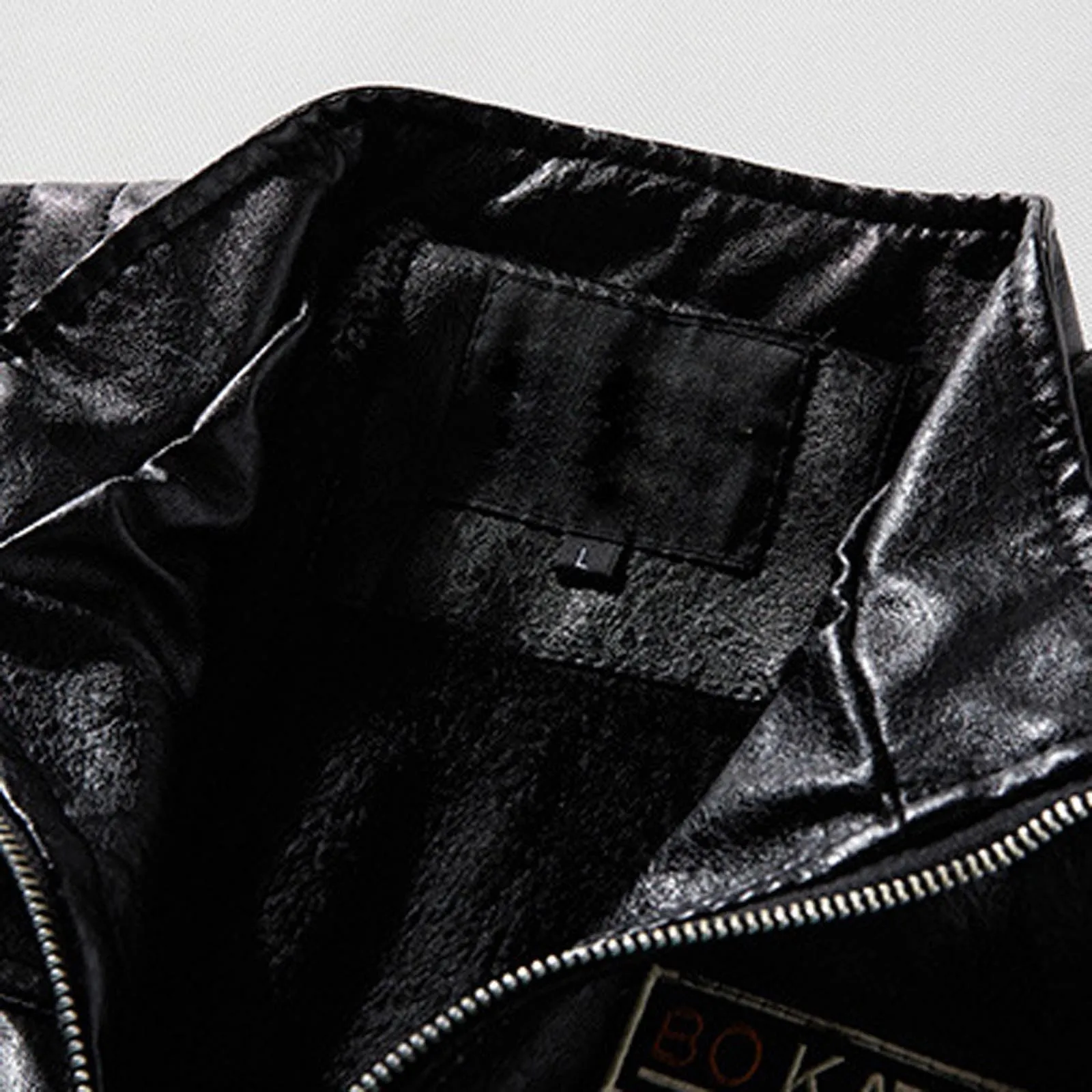 Giubbotto in Pelle Uomo, Giacca Tuta da Moto Giacca per Il Tempo Libero All'aperto Vintage Antivento Cappotto con Cerniera Giacca Pelle Uomo Vintage Giacca Mezza Stagione Cappotto in Ecopelle - immagine 5
