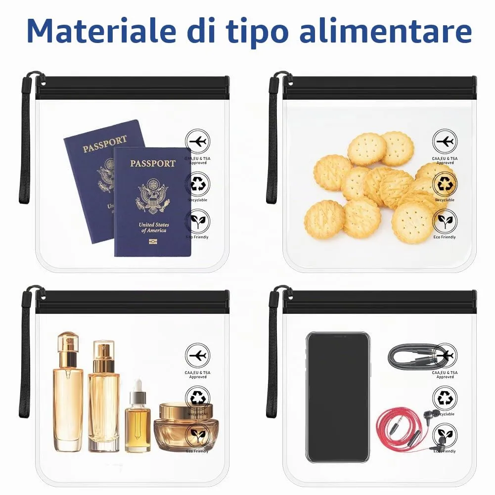 LOPHE 2 Pezzi Borse Viaggio Trasparenti, Trousse Liquidi Aereo a Norma TSA - immagine 4