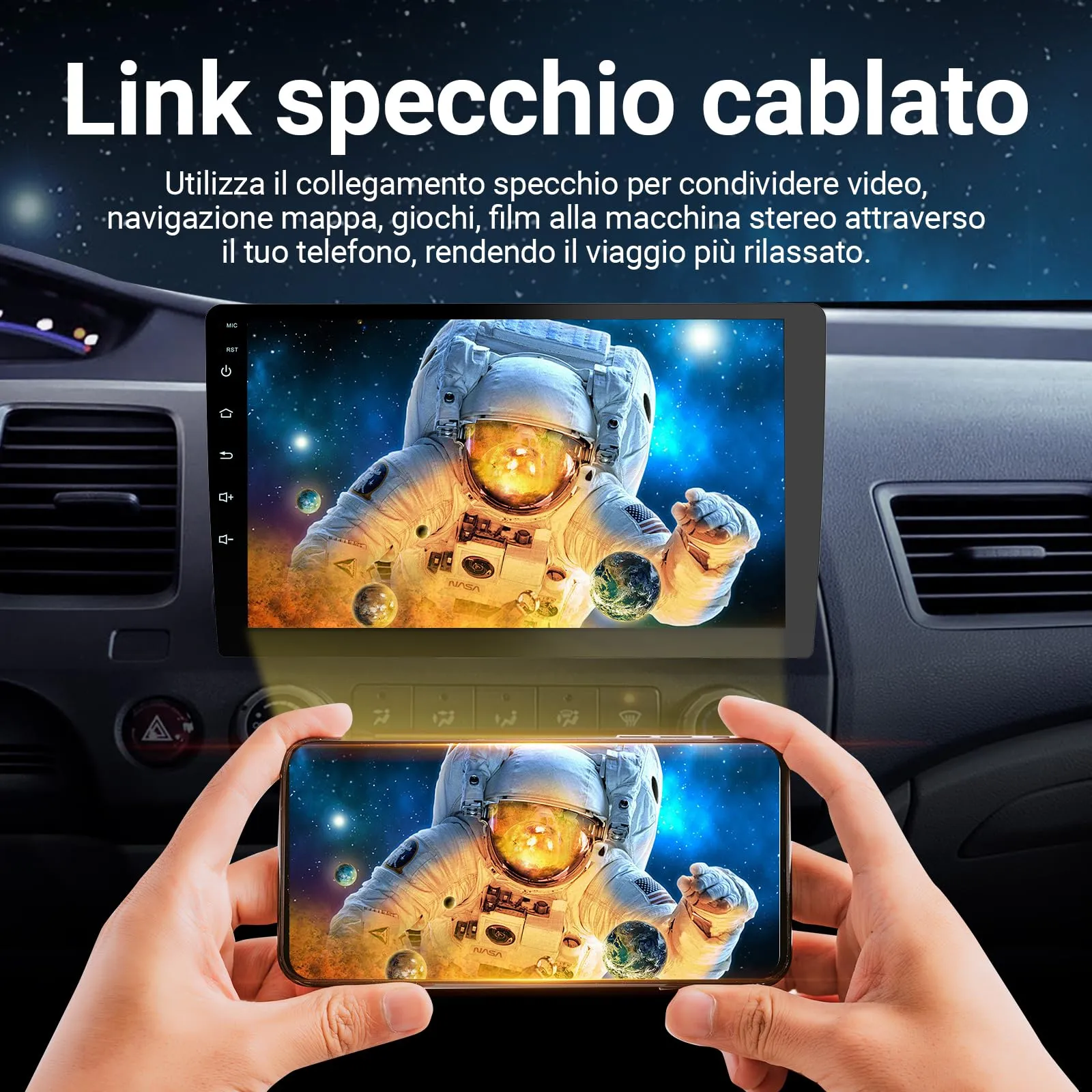 Haudio Autoradio da 9 Pollici, Autoradio 2 DIN con Apple Carplay Wireless & Android Auto, Telecamera Retromarcia HD, GPS, Mirror Link, Radio SWC/AM/FM Adatta Maggior Delle Auto 4+64GB (Aggiorna CPU) - immagine 4