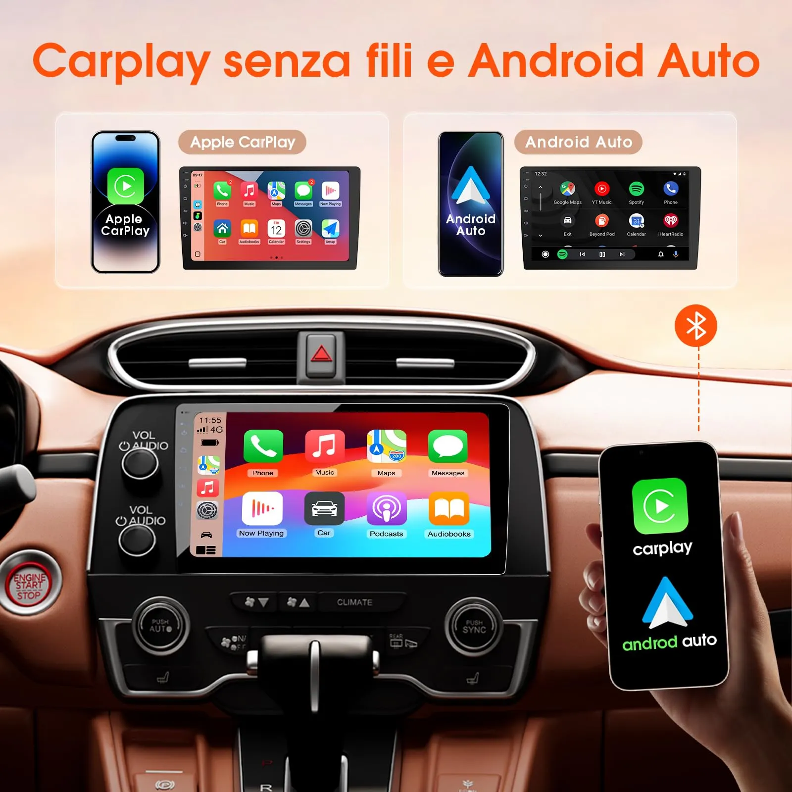 Haudio Autoradio 2 Din con Apple CarPlay e Android Auto, 10,1Pollici IPS Schermo Supporta 25 Set Commutazione UI, Autostereo con Fotocamera Posteriore,Mirror Link,Controllo Vocale, SCW/FM/AM/RDS 2+64G - immagine 3