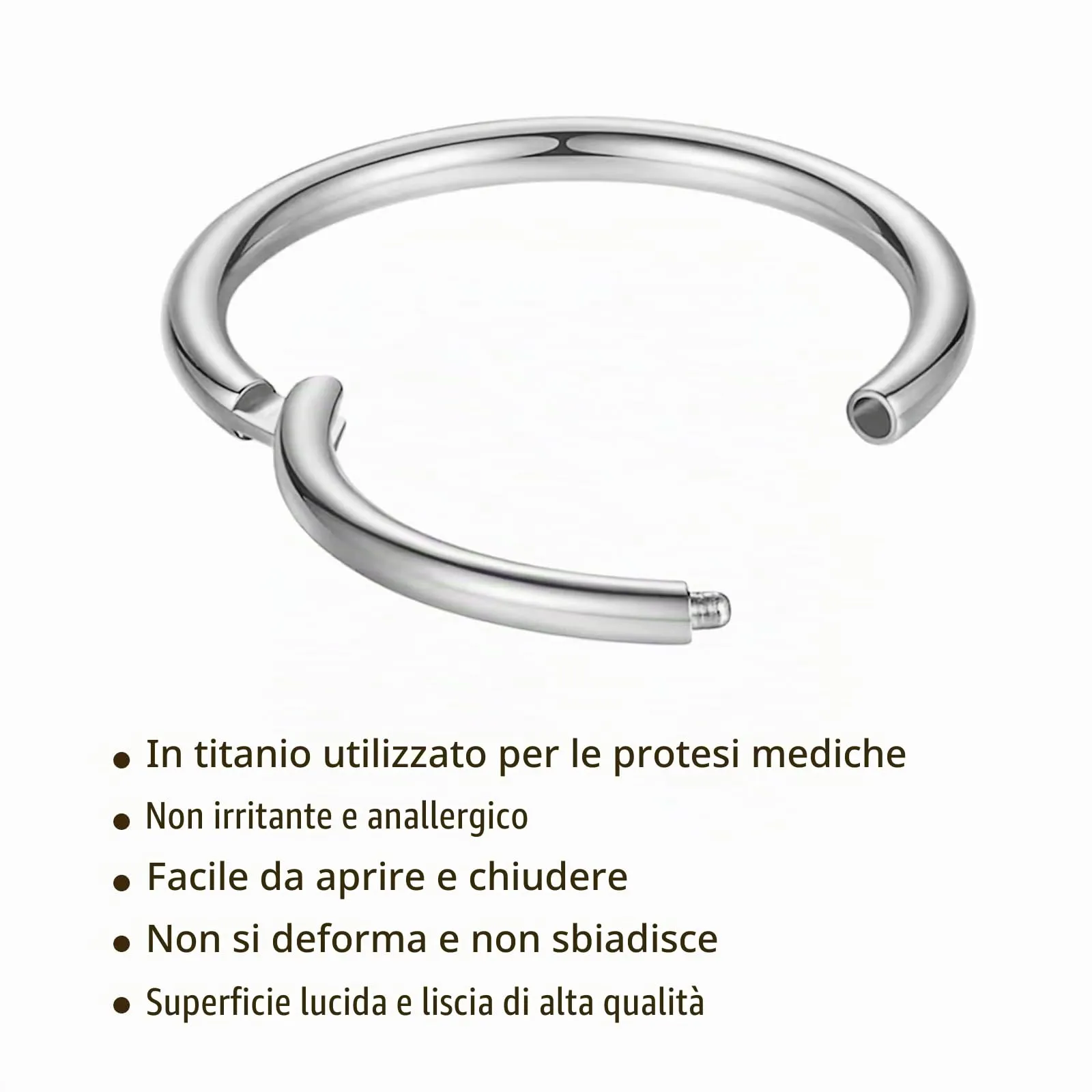 Anello per naso a cerchio in titanio da 20G 18G 16G, orecchini a cerchio per cartilagine per donne e uomini argento oro anello per naso anello per setto nasale trago conchiglia elica daith piercing - immagine 5