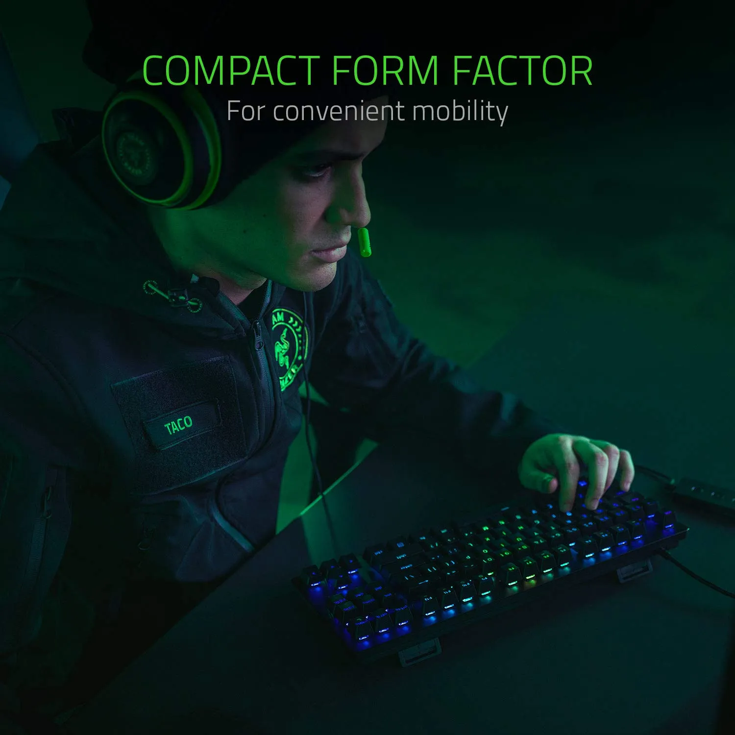 Razer Huntsman Tournament Edition (Interruttore Rosso) - Tastiera da Gioco Senza Dieci Tasti (Tasti Ottico- Lineari, Copri Tasti PBT, cavo USB-C staccabile) Intl. Layout USA (ISO) | Nero - immagine 5