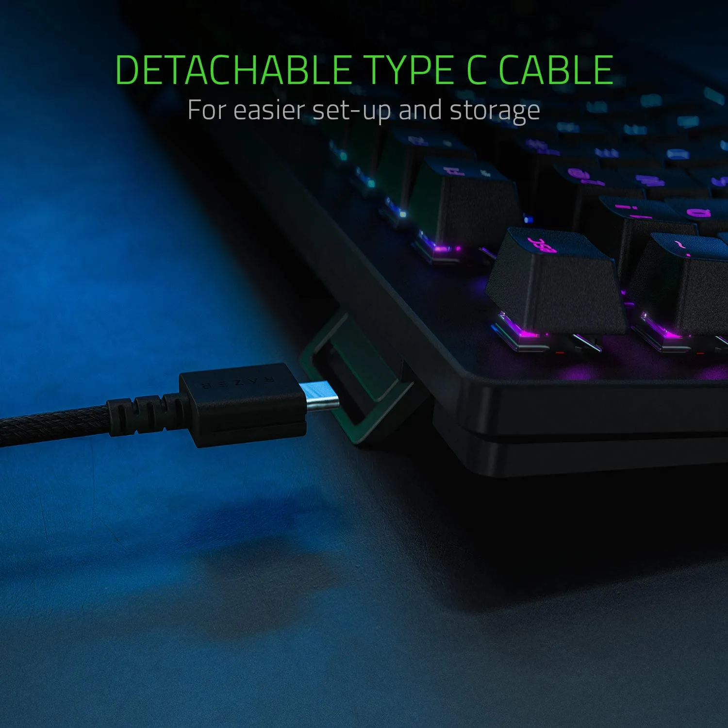 Razer Huntsman Tournament Edition (Interruttore Rosso) - Tastiera da Gioco Senza Dieci Tasti (Tasti Ottico- Lineari, Copri Tasti PBT, cavo USB-C staccabile) Intl. Layout USA (ISO) | Nero - immagine 6