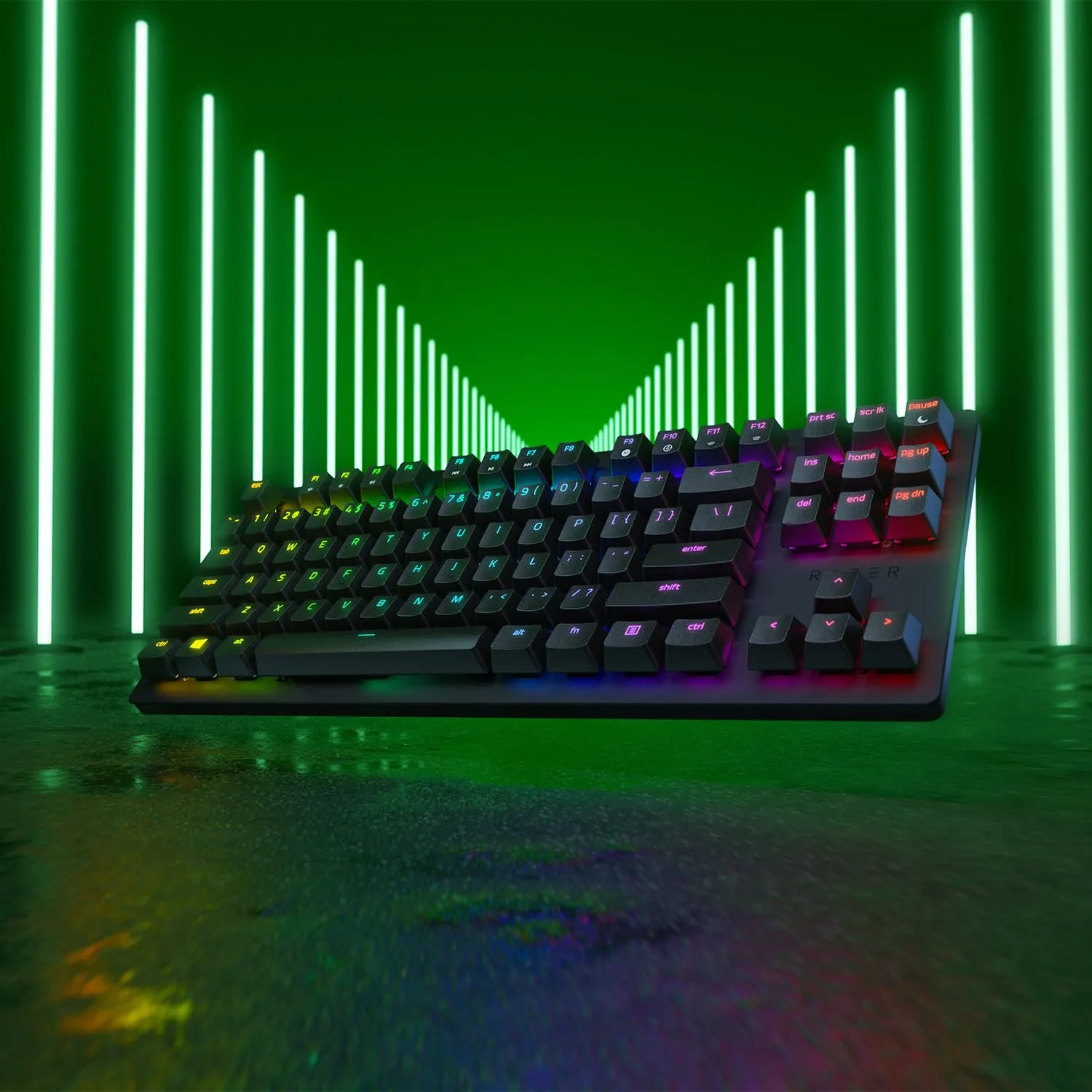 Razer Huntsman Tournament Edition (Interruttore Rosso) - Tastiera da Gioco Senza Dieci Tasti (Tasti Ottico- Lineari, Copri Tasti PBT, cavo USB-C staccabile) Intl. Layout USA (ISO) | Nero - immagine 11