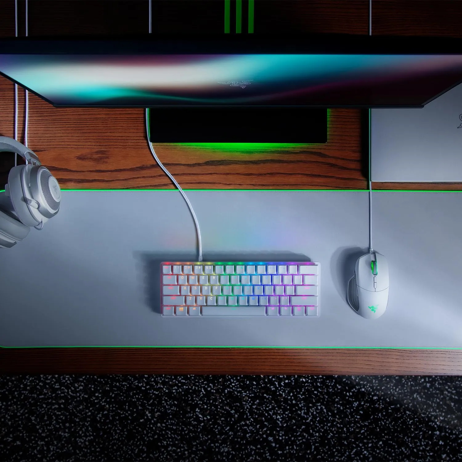 Razer Huntsman Mini (Interruttore Rosso) - Tastiera da Gioco Compatta al 60% (Interruttori Ottico- Lineari, Copri Tasti Doubleshot PBT, Cavo USB-C Rimovibile) Layout USA | Mercury Bianco - immagine 9