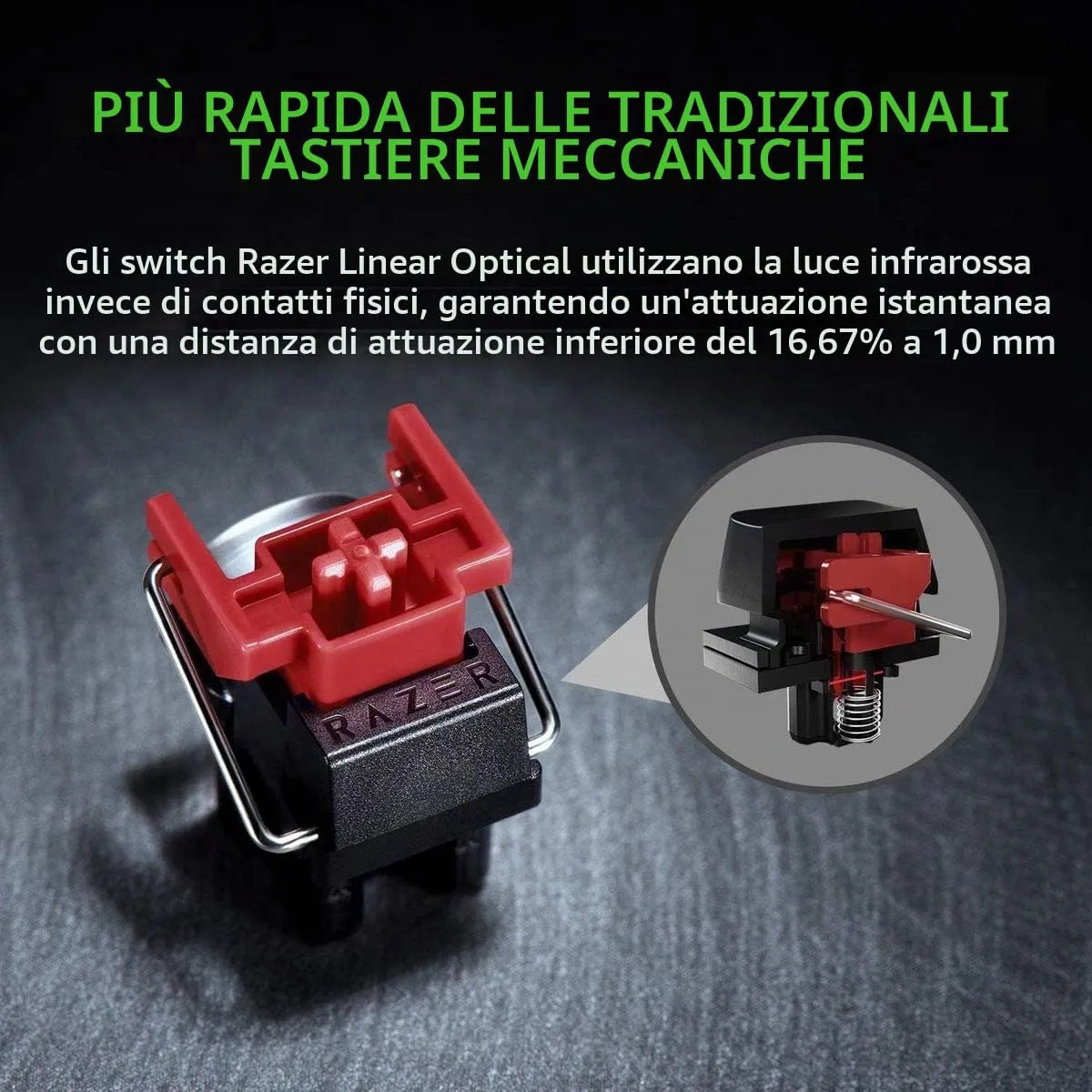 Razer HUNTSMAN MINI ED INTERRUTTORE ROSSO - immagine 2