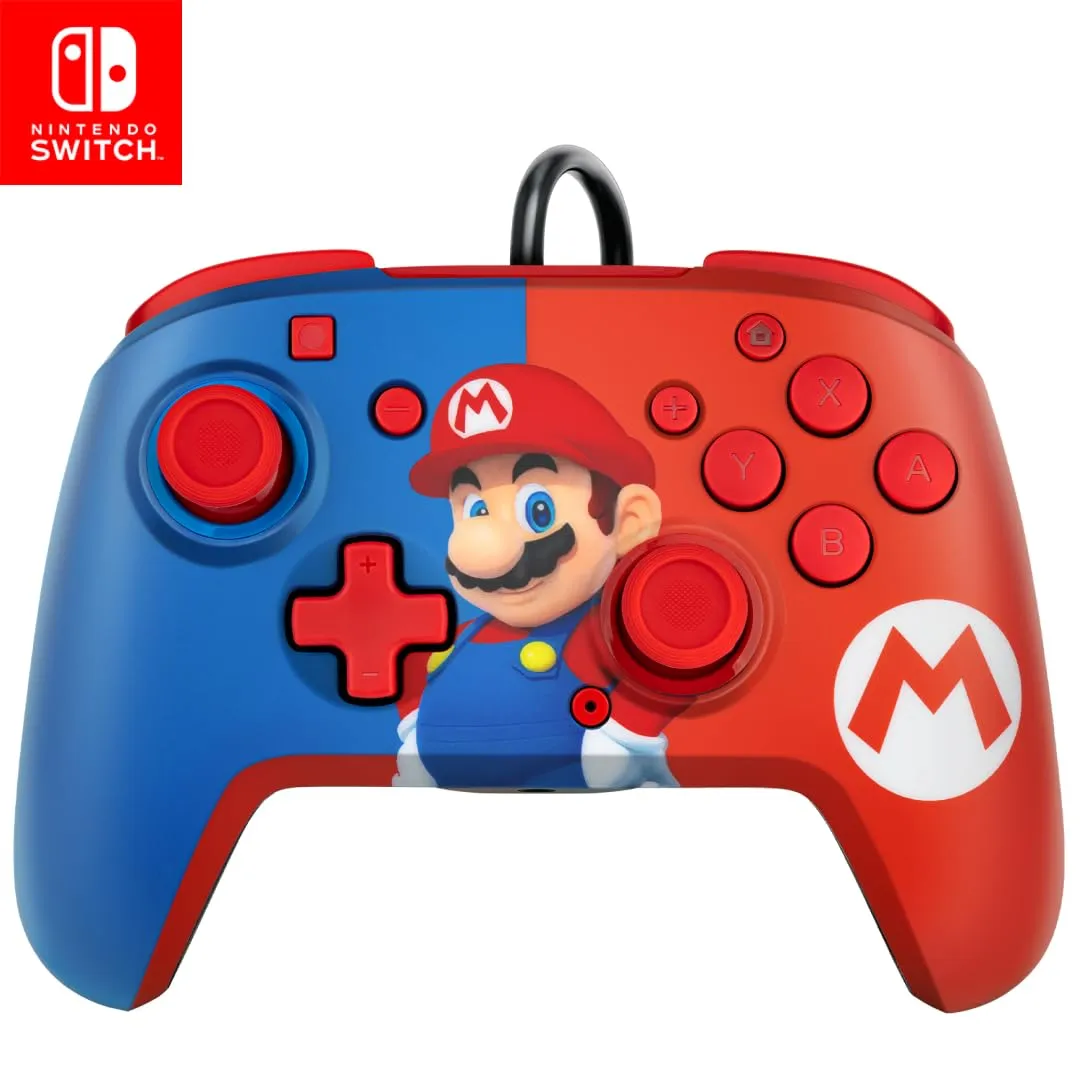 PDP Nintendo Switch Faceoff Deluxe+ Controller Cablato Audio Mario - Nintendo Switch - immagine 1