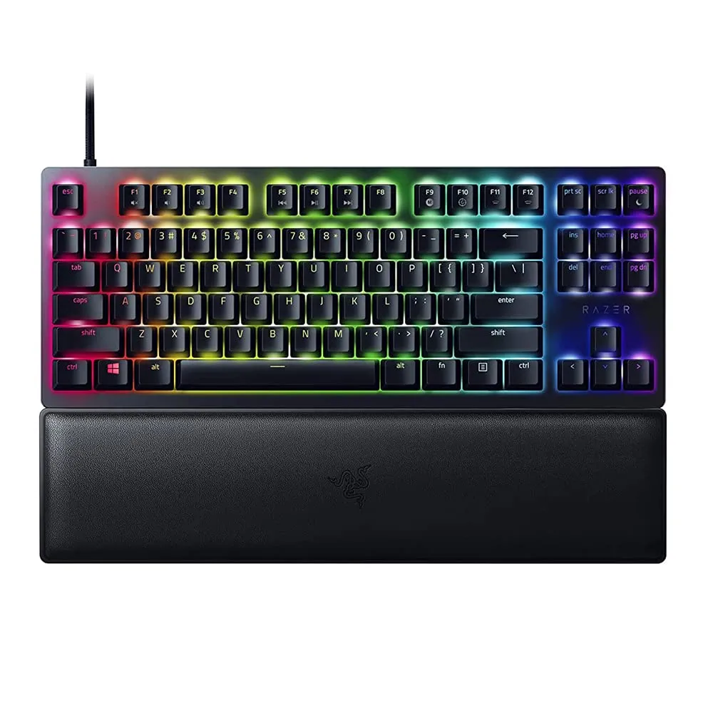 Razer Huntsman V2 Tenkeyless (Interruttore Viola) - Tastiera da Gioco Ottica (Interruttori Ottici a Scatto, Copri Tasti Doubleshot PBT, Poggiapolsi Ergonomico) Layout USA | Nero - immagine 1