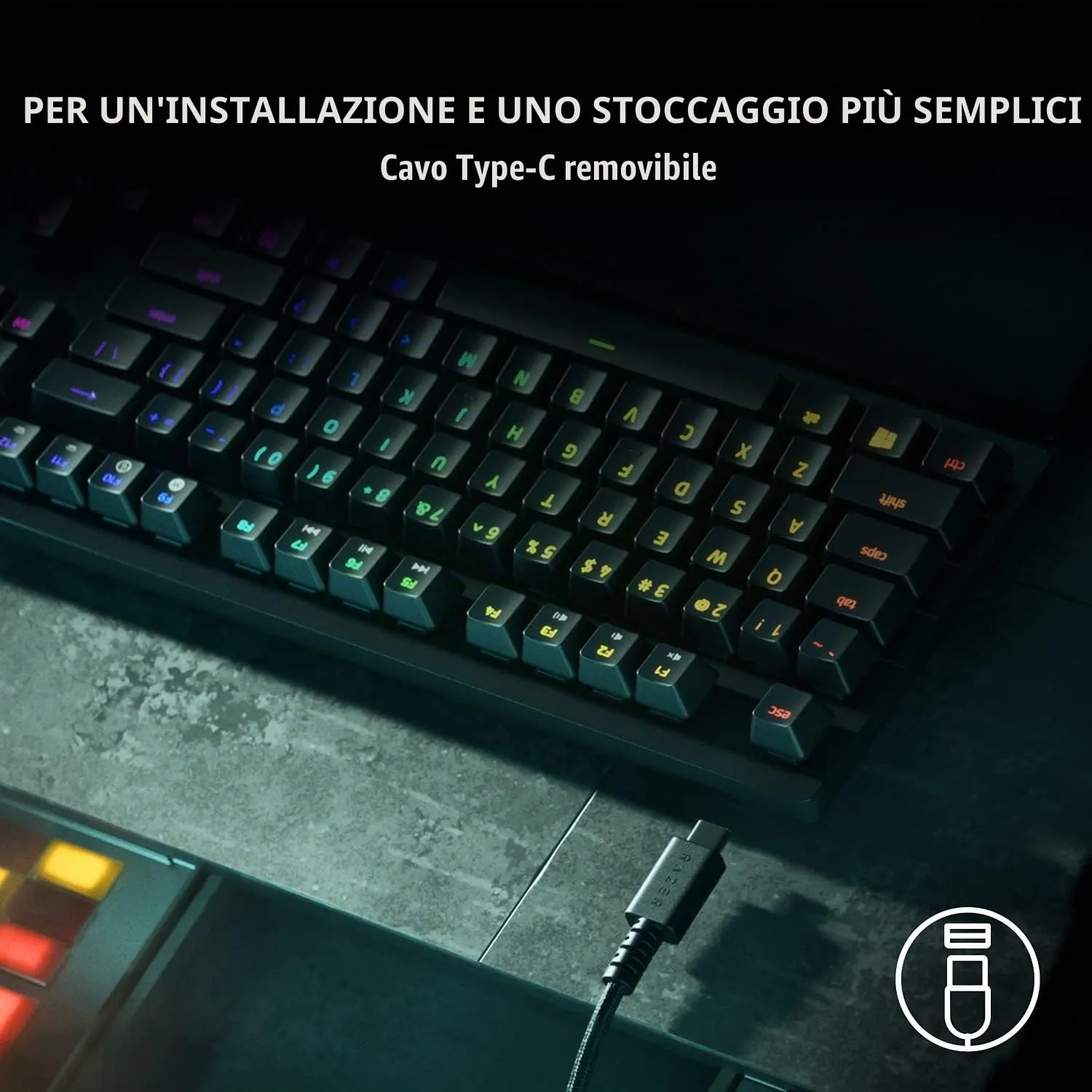 Razer Huntsman V2 Tenkeyless (Interruttore Viola) - Tastiera da Gioco Ottica (Interruttori Ottici a Scatto, Copri Tasti Doubleshot PBT, Poggiapolsi Ergonomico) Layout USA | Nero - immagine 6