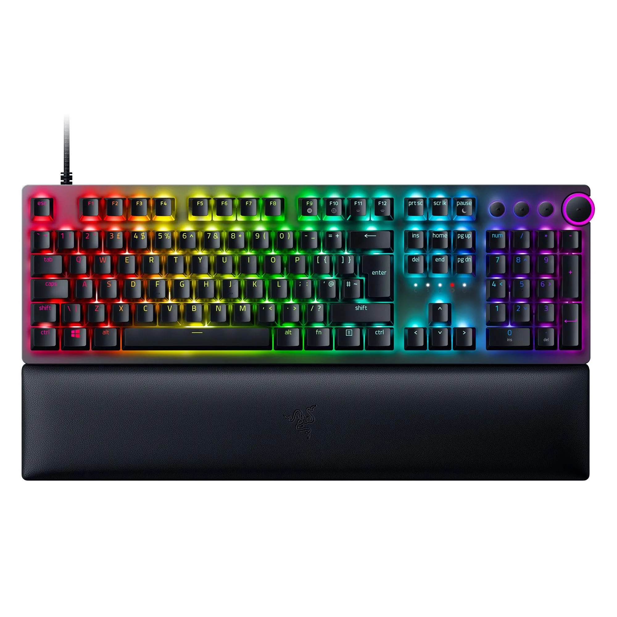 Razer Huntsman V2 (Interruttore Viola) - Tastiera da Gioco Ottica con Bassa Latenza (Interruttori Ottici a Scatto, Copri Tasti Doubleshot PBT, Poggiapolsi Ergonomico) Layout USA | Nero - immagine 1