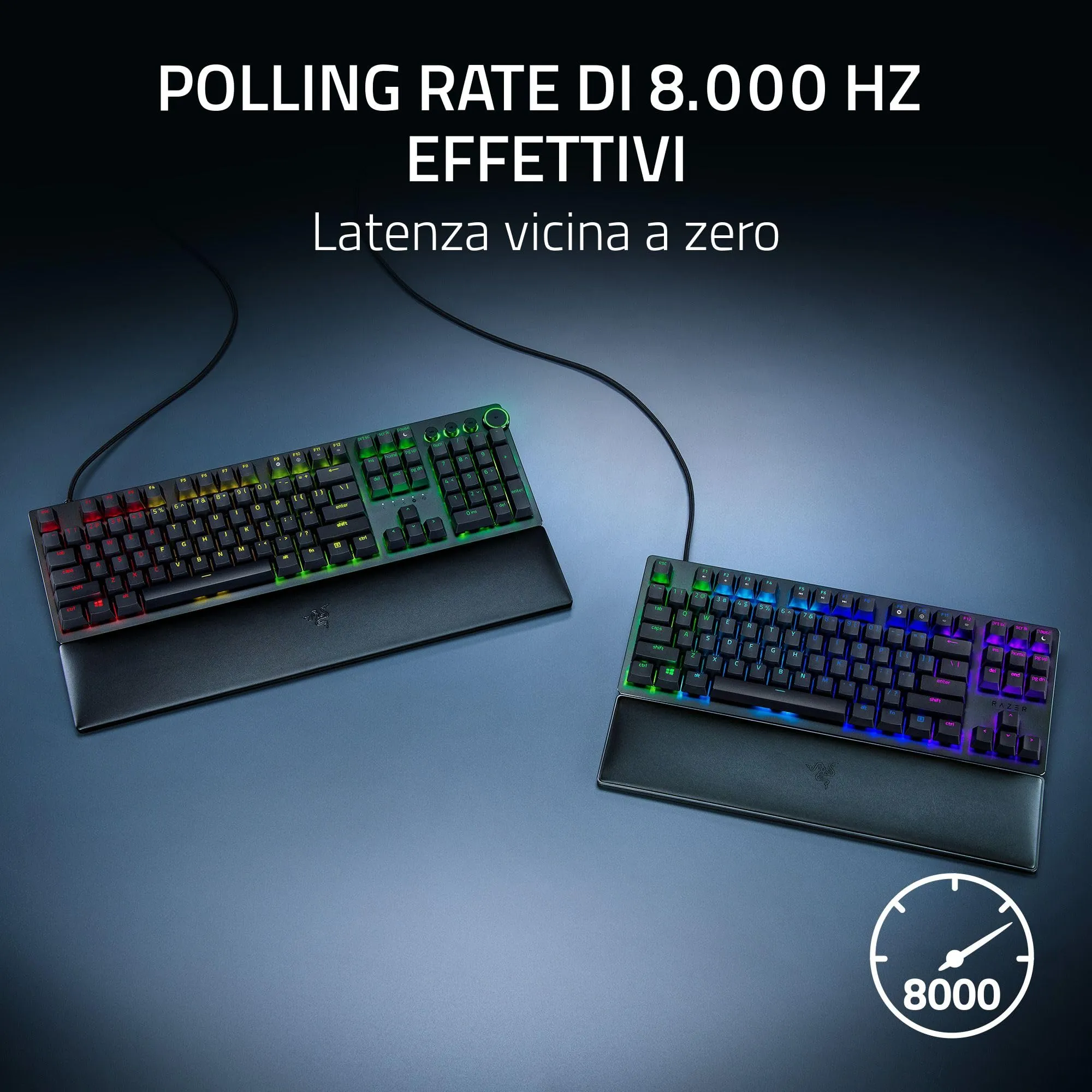 Razer Huntsman V2 (Interruttore Viola) - Tastiera da Gioco Ottica con Bassa Latenza (Interruttori Ottici a Scatto, Copri Tasti Doubleshot PBT, Poggiapolsi Ergonomico) Layout USA | Nero - immagine 3