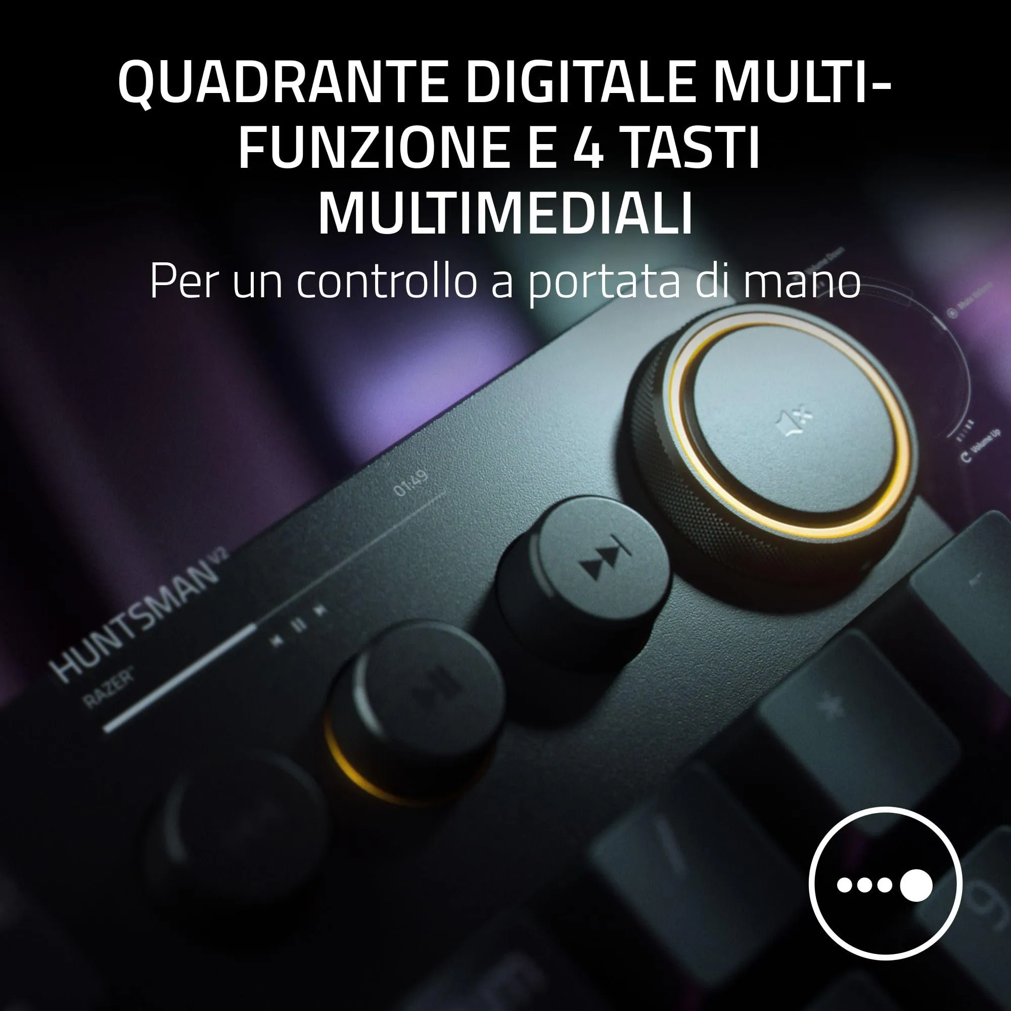 Razer Huntsman V2 (Interruttore Viola) - Tastiera da Gioco Ottica con Bassa Latenza (Interruttori Ottici a Scatto, Copri Tasti Doubleshot PBT, Poggiapolsi Ergonomico) Layout USA | Nero - immagine 5