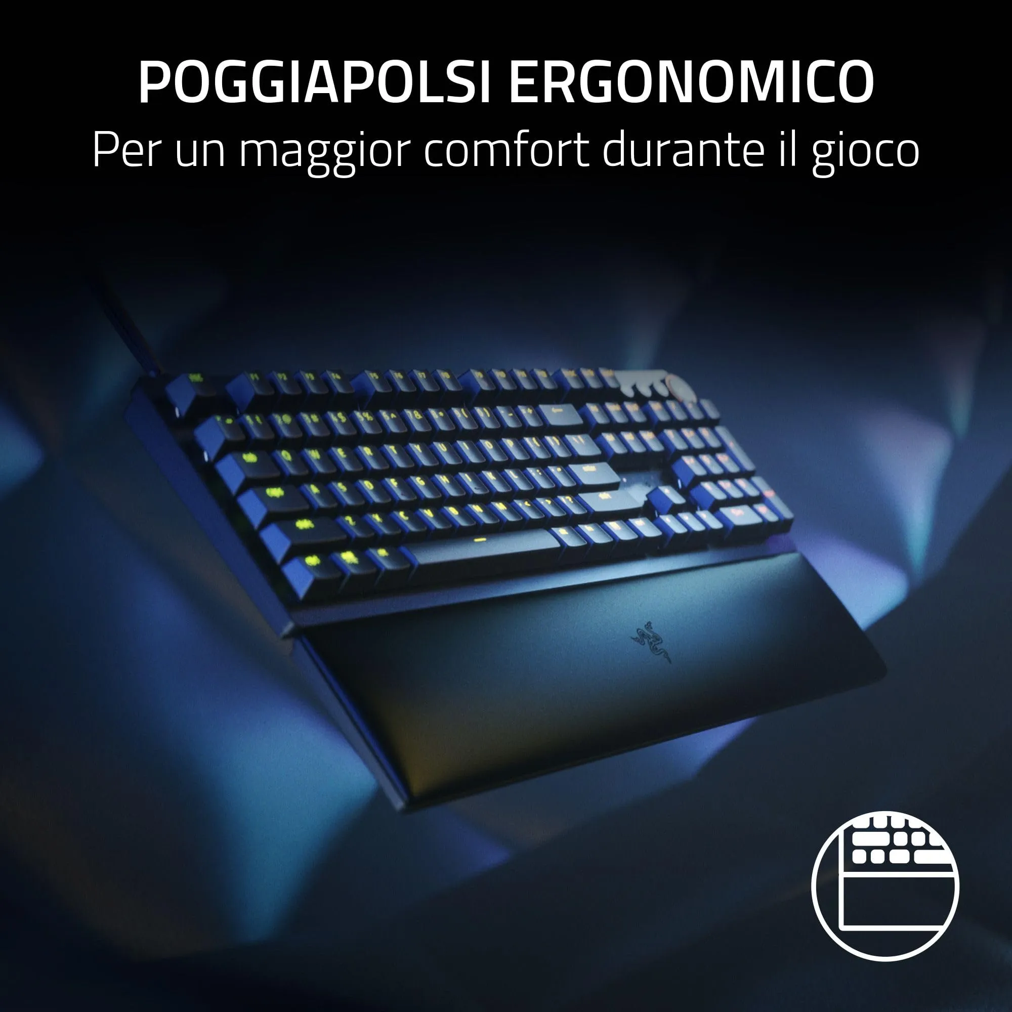Razer Huntsman V2 (Interruttore Viola) - Tastiera da Gioco Ottica con Bassa Latenza (Interruttori Ottici a Scatto, Copri Tasti Doubleshot PBT, Poggiapolsi Ergonomico) Layout USA | Nero - immagine 6
