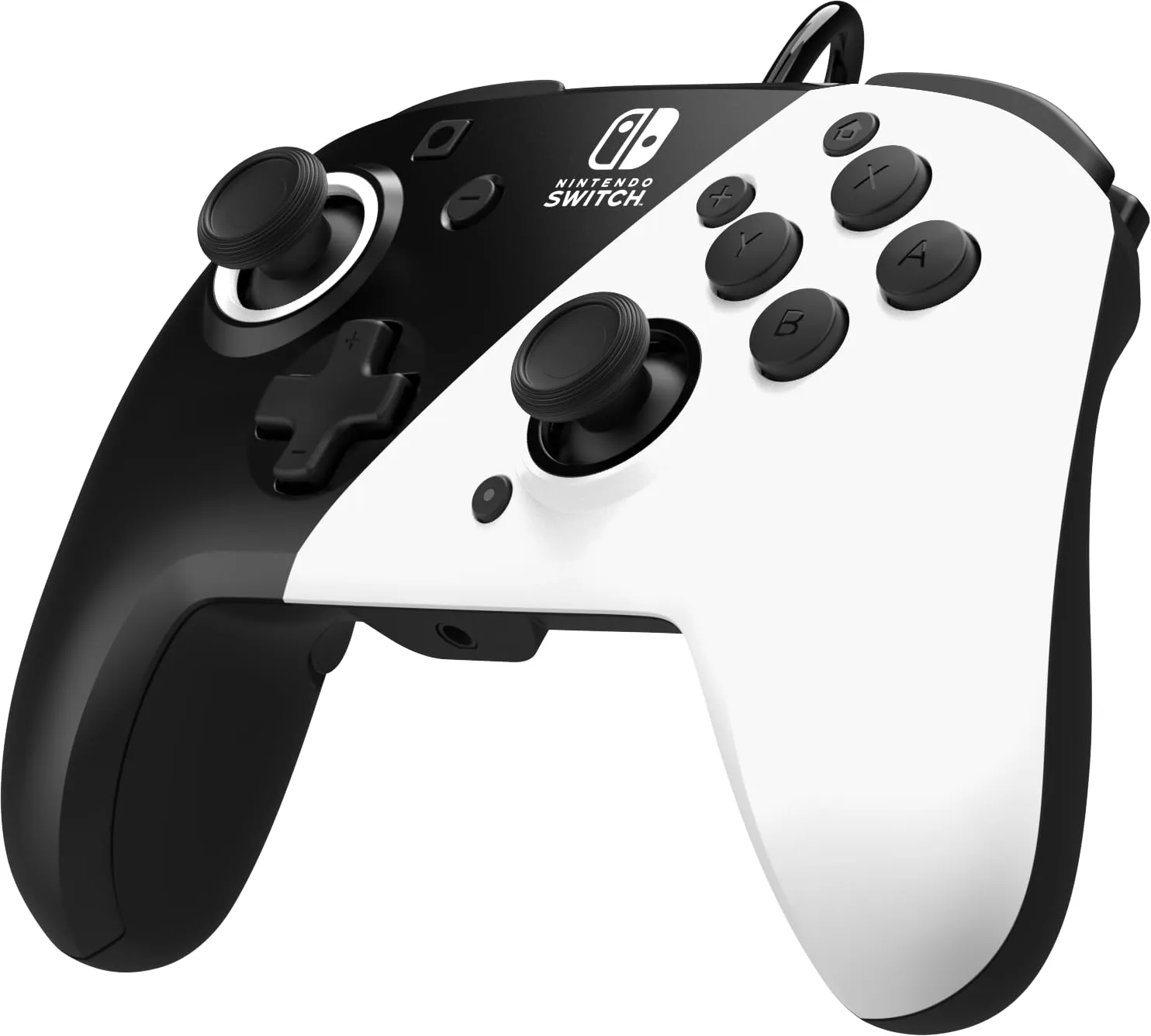 PDP Controller Gaming Faceoff Deluxe+ Wired Switch Pro - Bianco e nero - Licenza ufficiale Nintendo - Pulsanti e levette personalizzabili - Controller ergonomici - immagine 3