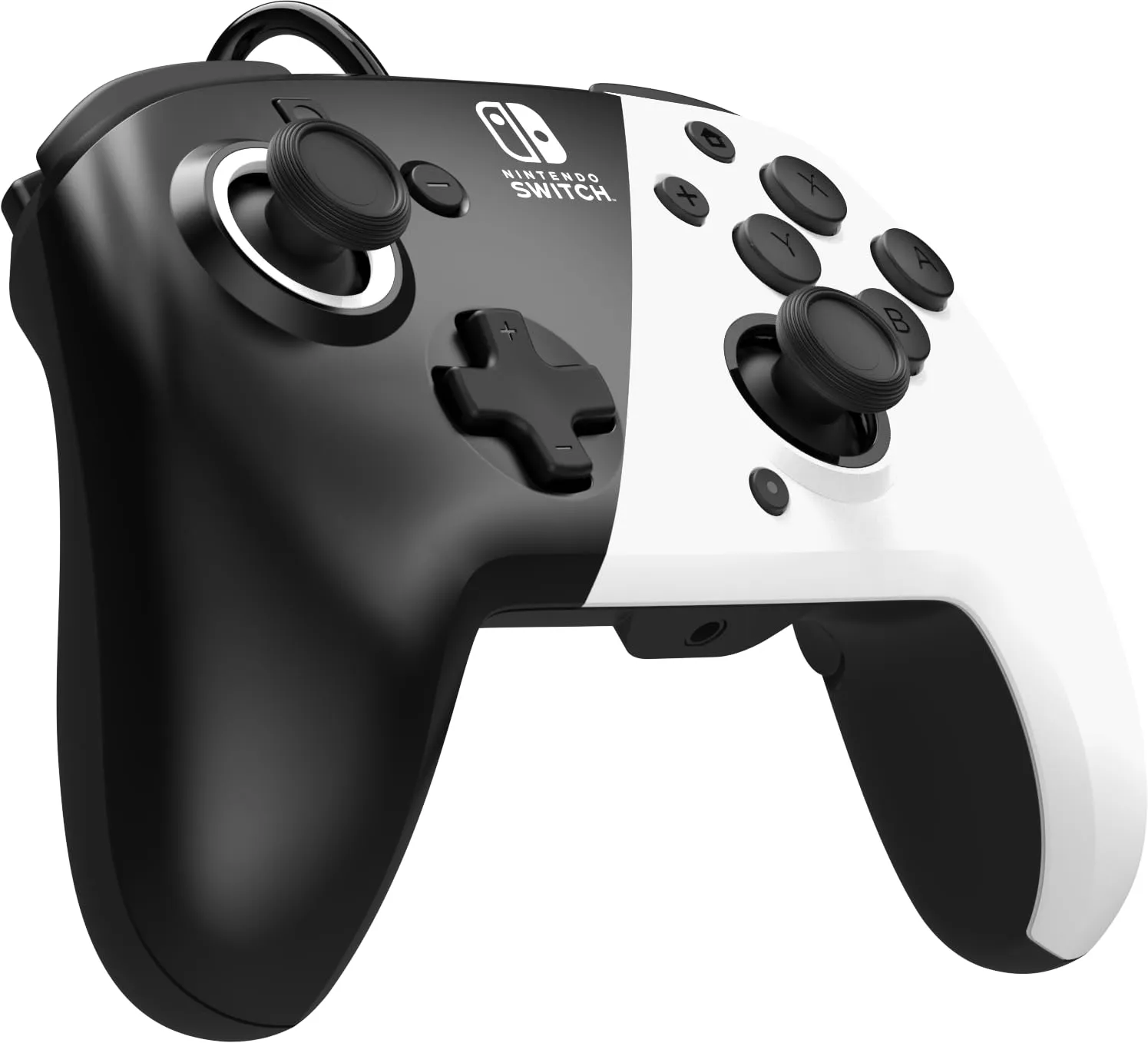 PDP Controller Gaming Faceoff Deluxe+ Wired Switch Pro - Bianco e nero - Licenza ufficiale Nintendo - Pulsanti e levette personalizzabili - Controller ergonomici - immagine 7