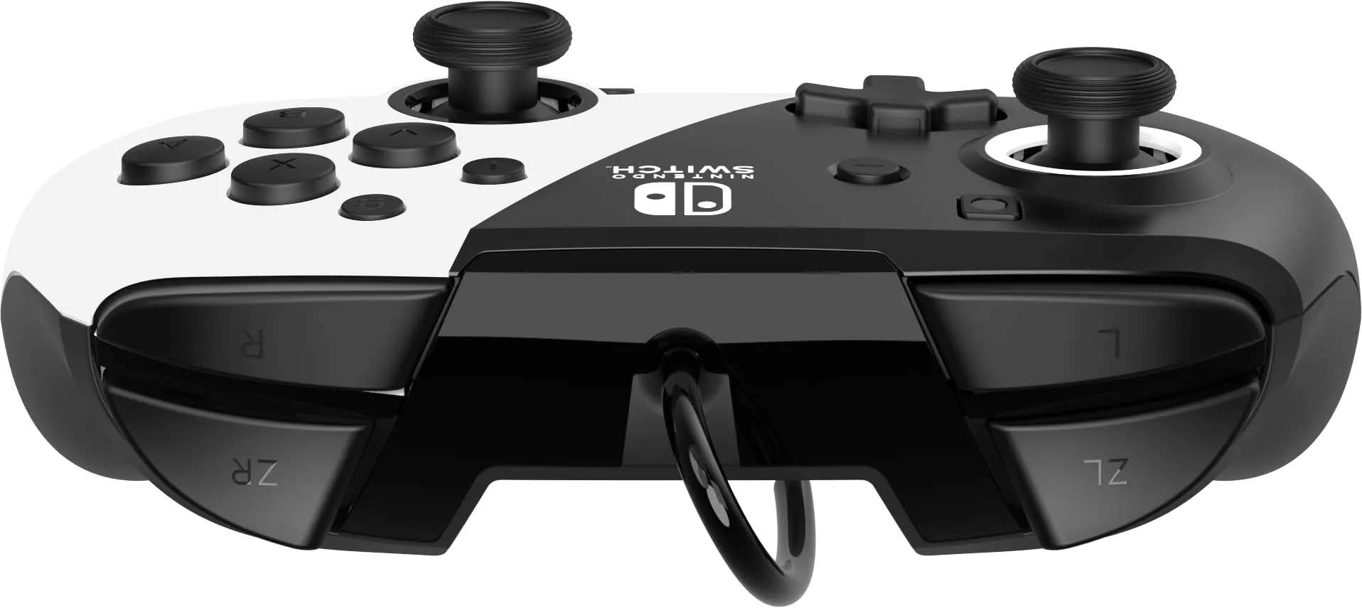 PDP Controller Gaming Faceoff Deluxe+ Wired Switch Pro - Bianco e nero - Licenza ufficiale Nintendo - Pulsanti e levette personalizzabili - Controller ergonomici - immagine 8