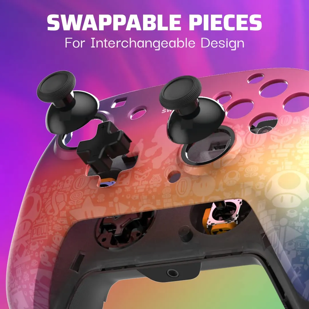 PDP Switch Rematch cablato controller STAR SPECTRUM licenza ufficiale by Nintendo - Customizable buttons, sticks, triggers, and paddles - Ergonomic Controllers - immagine 6