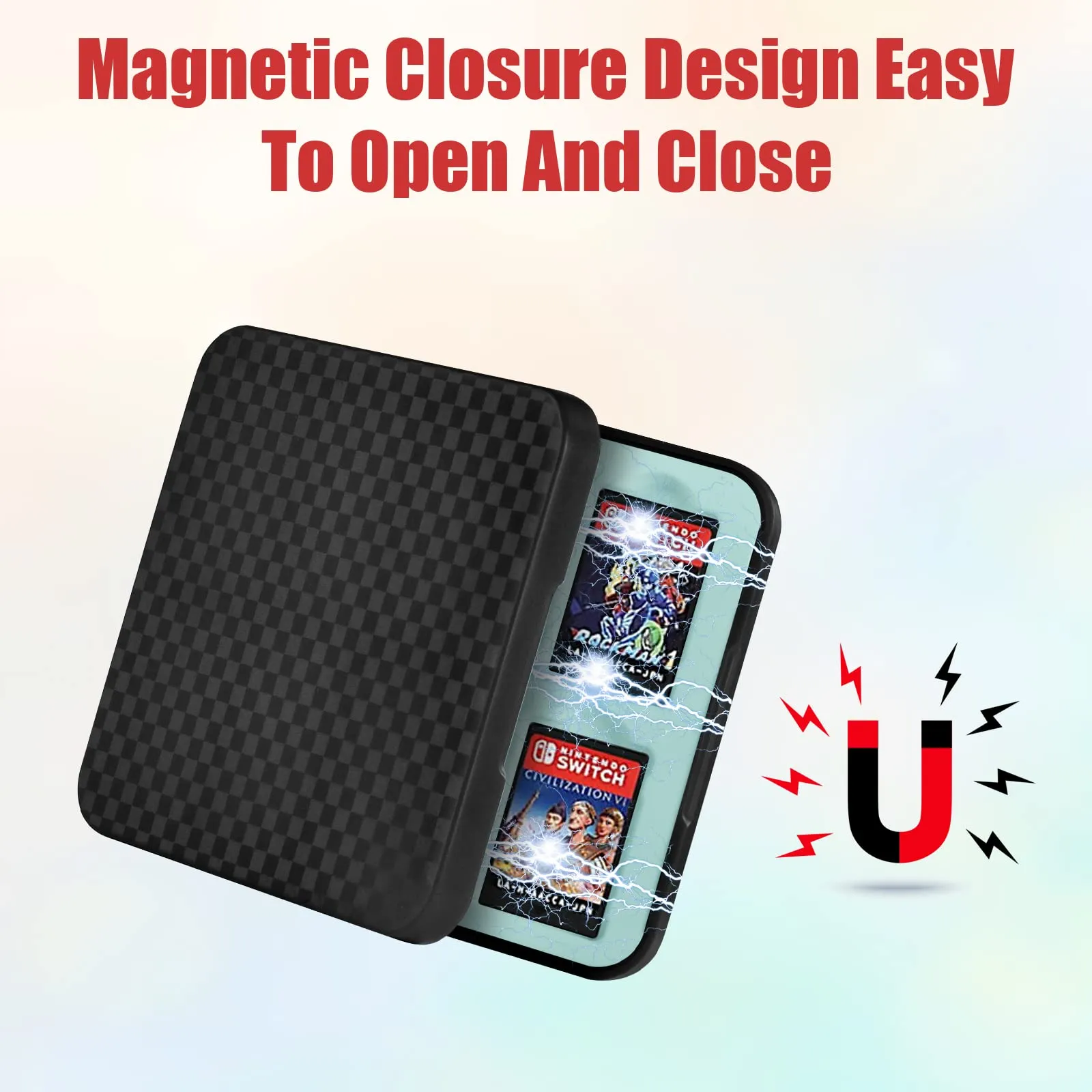 Vicloon Giochi Custodia Porta Cartucce di Gioco, Porta Cartucce Custodia Protettiva con 12 Slot/Inserimenti, Custodia Porta Cartucce di Gioco per Switch OLED/Switch/Switch Lite, Nero - immagine 4