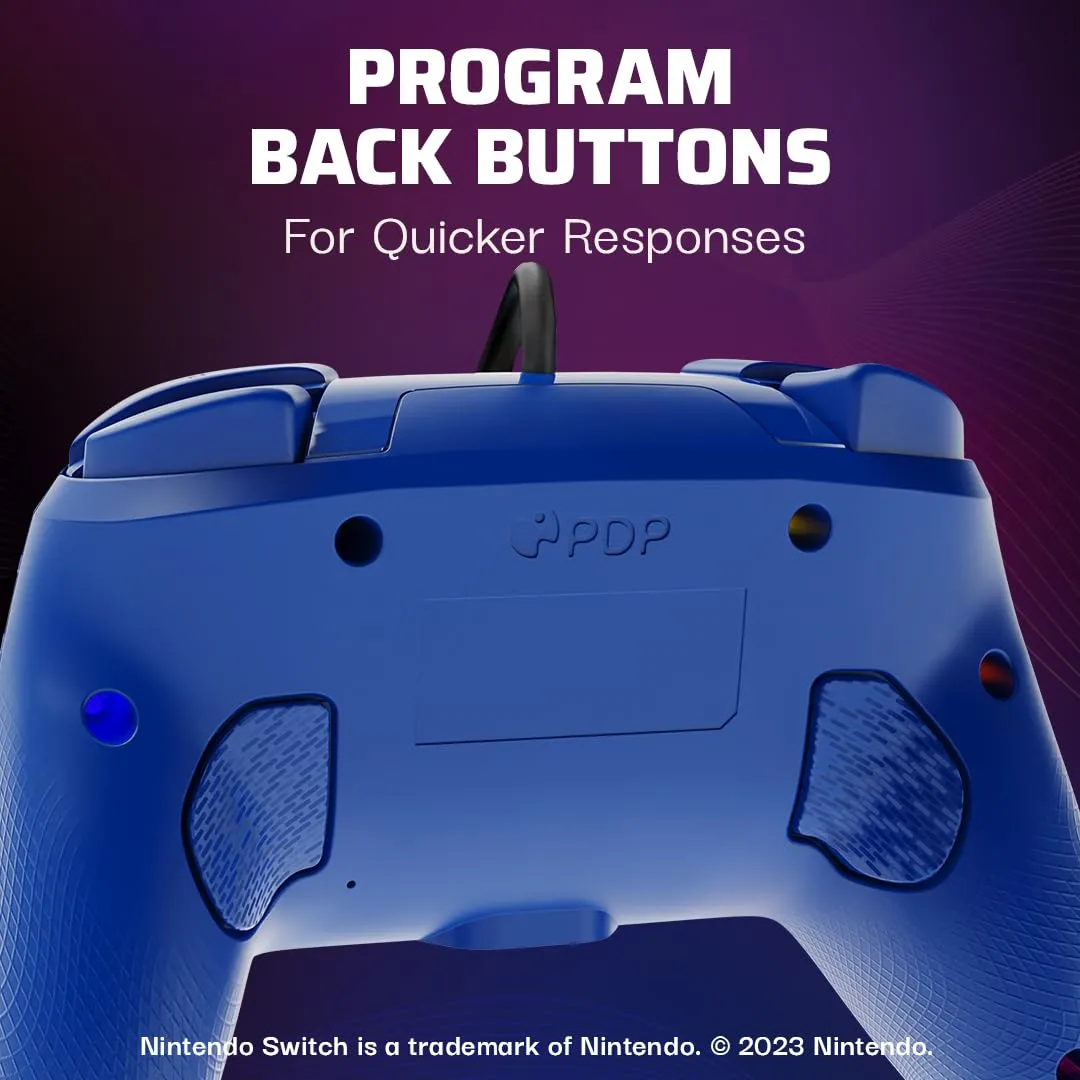 PDP Official Switch Afterglow Wave Wired Controller - Blue - immagine 3