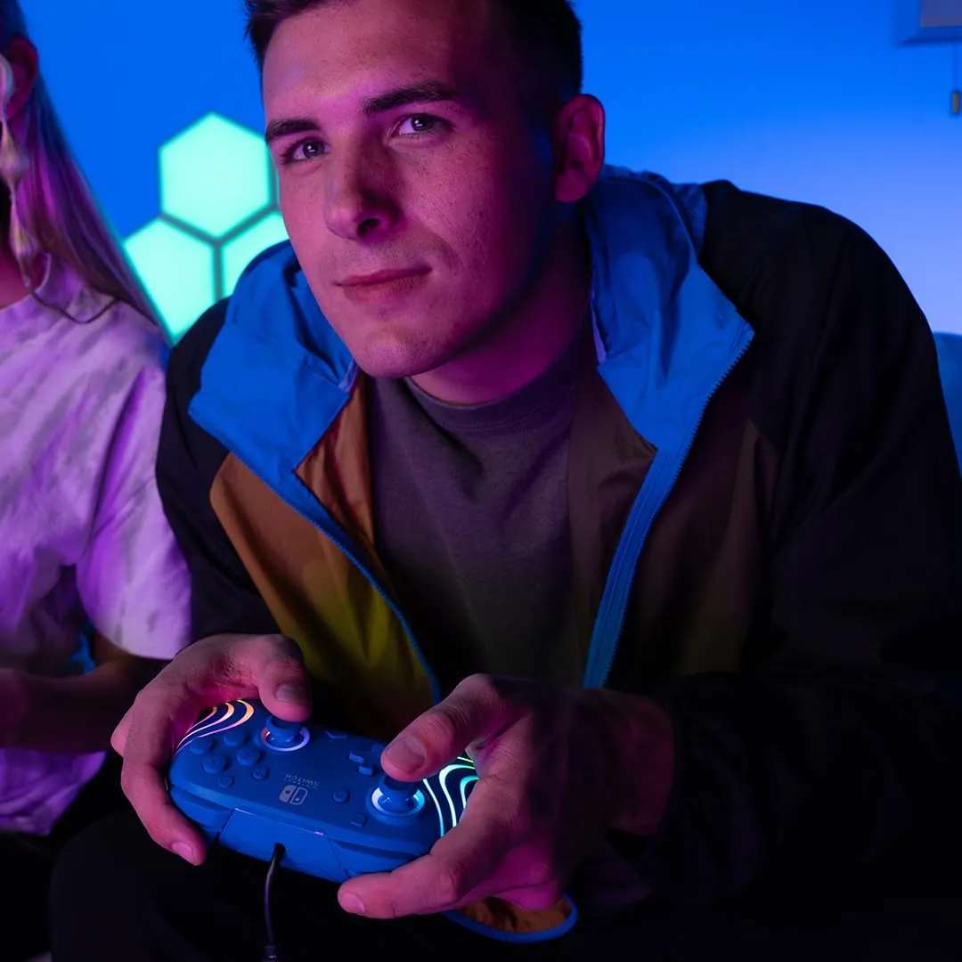 PDP Official Switch Afterglow Wave Wired Controller - Blue - immagine 8