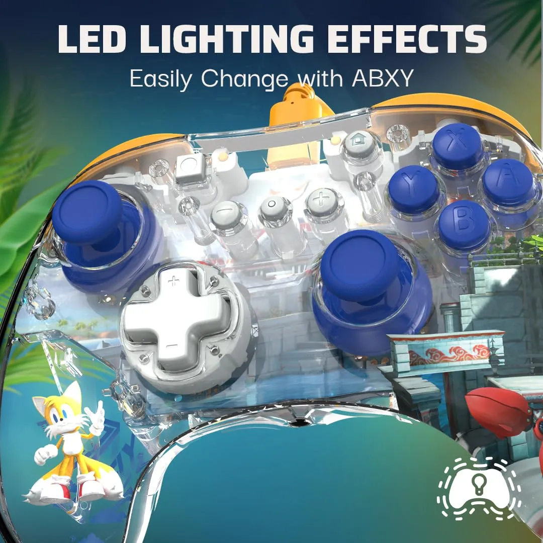 PDP REALMz Wired LED Light-up Pro Controller: Tails For Nintendo Switch & Nintendo Switch - OLED Model - immagine 4