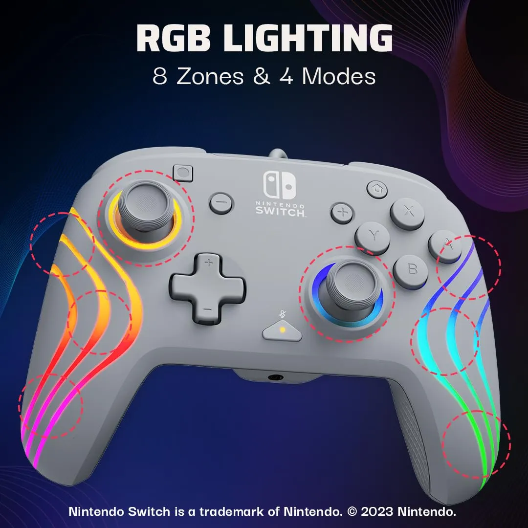 PDP Official Switch Afterglow Wave Wired Controller - Grey - immagine 2