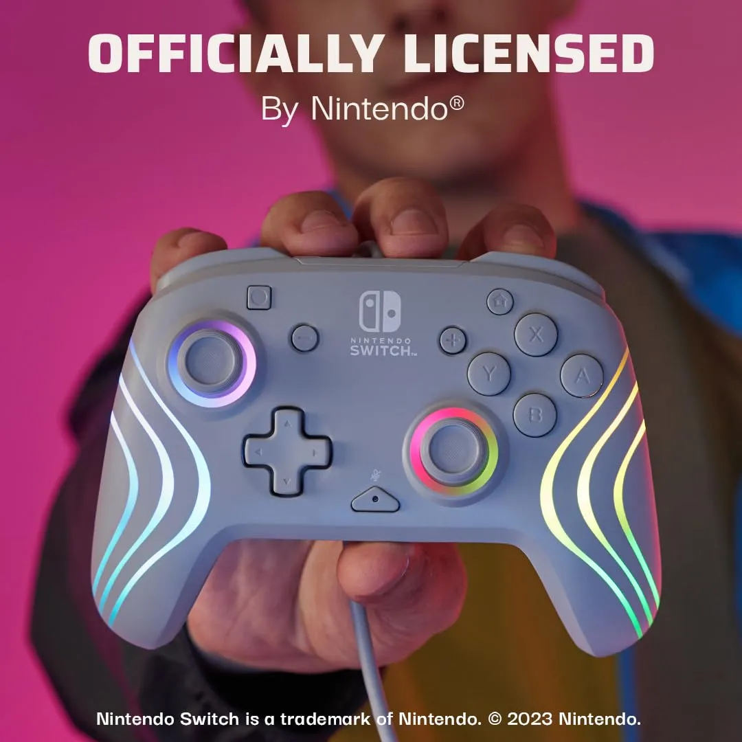 PDP Official Switch Afterglow Wave Wired Controller - Grey - immagine 5