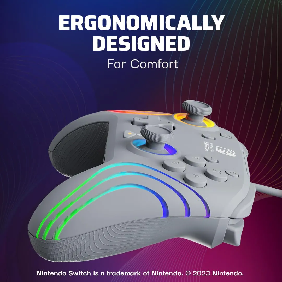 PDP Official Switch Afterglow Wave Wired Controller - Grey - immagine 7