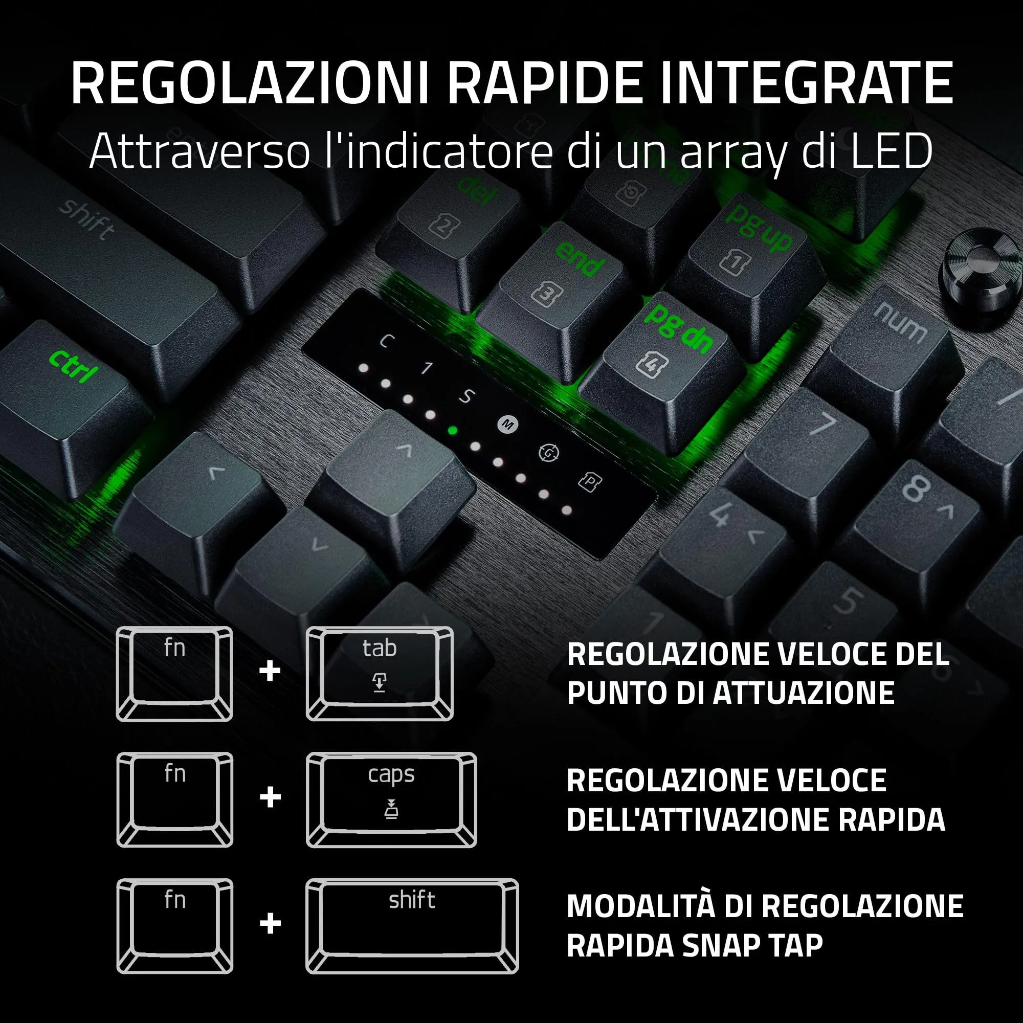 Razer Huntsman V3 Pro Mini - PC Tastiera ottica analogica 60% per esport (Modalità Attivazione Rapida, Metodo di pulsazione/Snap Tap, Regolazioni rapide integrate) US-Layout | Nero - immagine 6