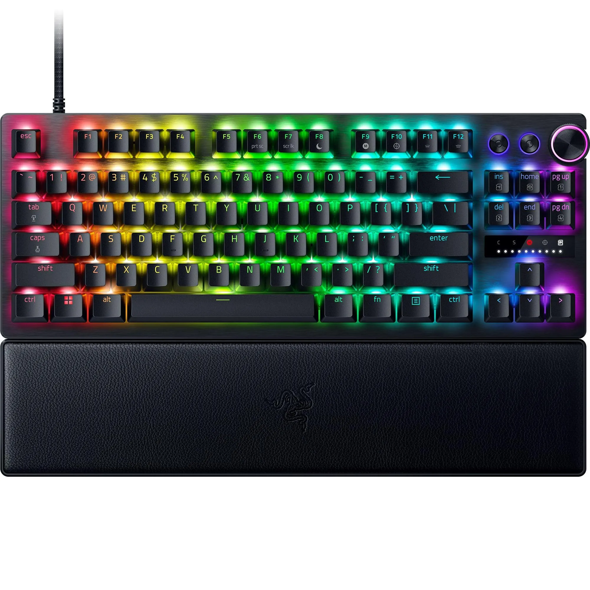Razer Huntsman V3 Pro TKL - PC Tastiera ottica analogica tenkeyless per esport (Modalità Attivazione Rapida, Metodo di pulsazione/Snap Tap, Quadrante digitale multi-funzione) US-Layout | Nero - immagine 1
