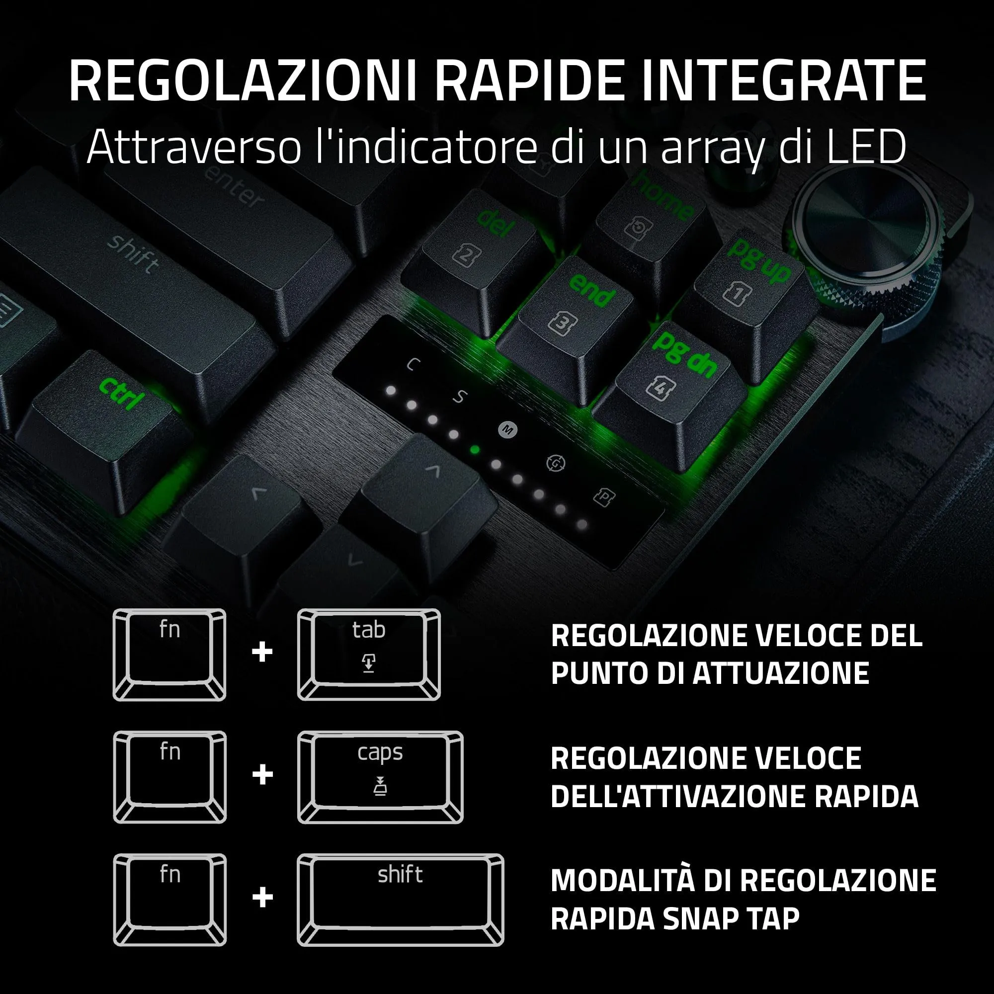 Razer Huntsman V3 Pro TKL - PC Tastiera ottica analogica tenkeyless per esport (Modalità Attivazione Rapida, Metodo di pulsazione/Snap Tap, Quadrante digitale multi-funzione) US-Layout | Nero - immagine 7