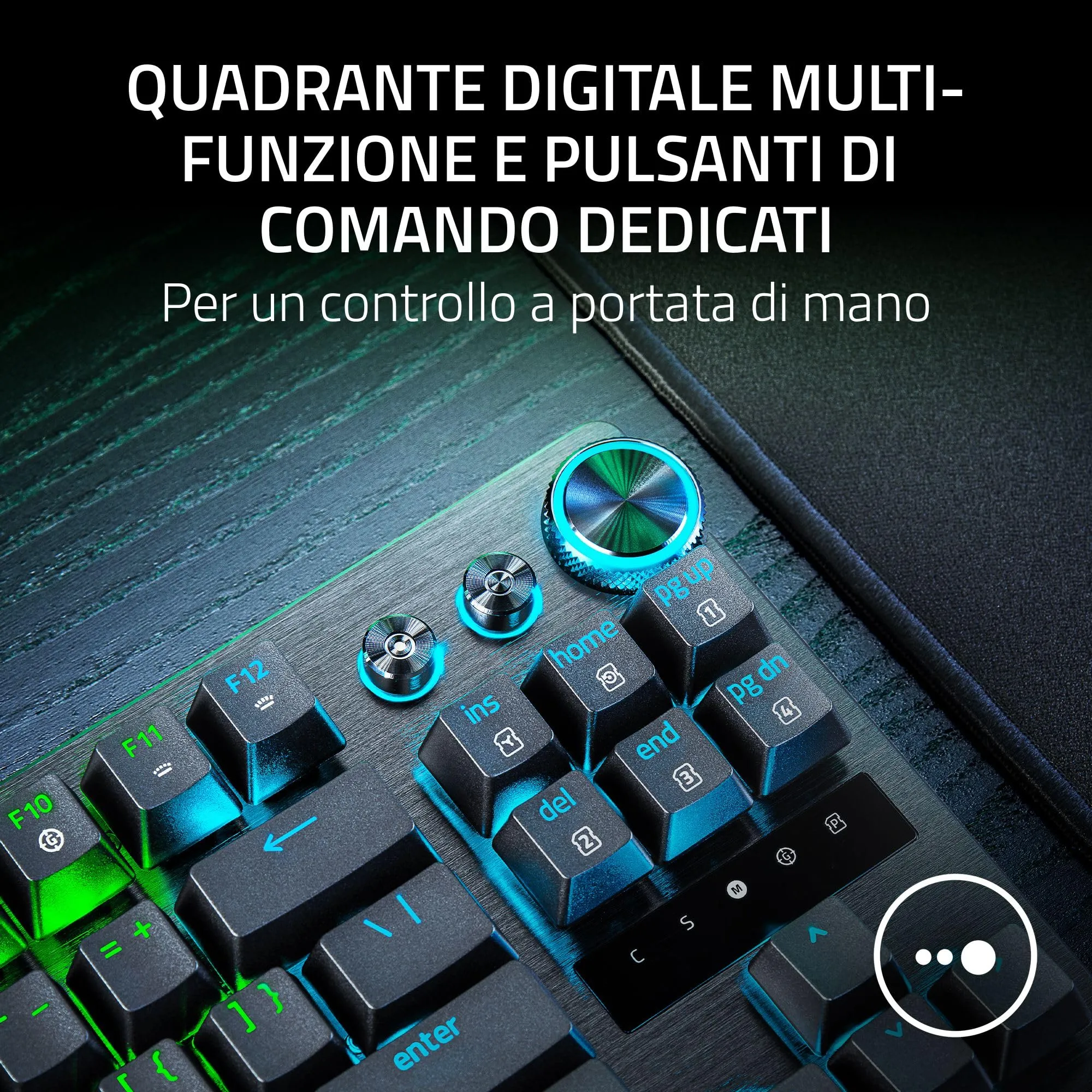 Razer Huntsman V3 Pro TKL - PC Tastiera ottica analogica tenkeyless per esport (Modalità Attivazione Rapida, Metodo di pulsazione/Snap Tap, Quadrante digitale multi-funzione) US-Layout | Nero - immagine 9