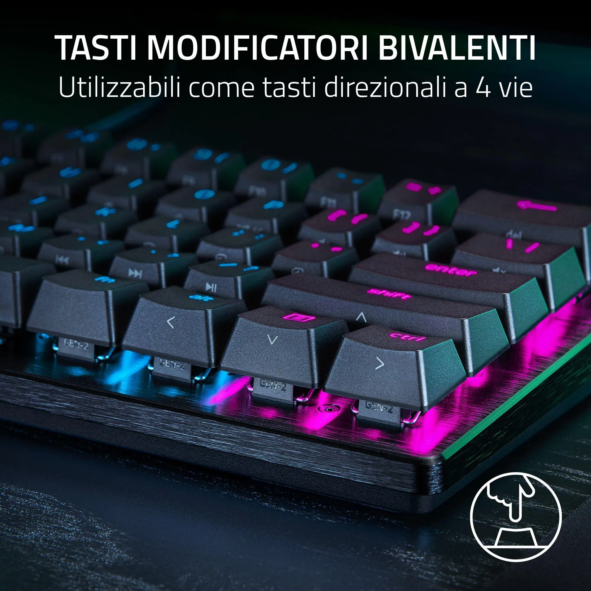 Razer Huntsman V3 Pro Mini - PC Tastiera ottica analogica 60% per esport (Modalità Attivazione Rapida, Metodo di pulsazione/Snap Tap, Regolazioni rapide integrate) US-Layout | Nero - immagine 8