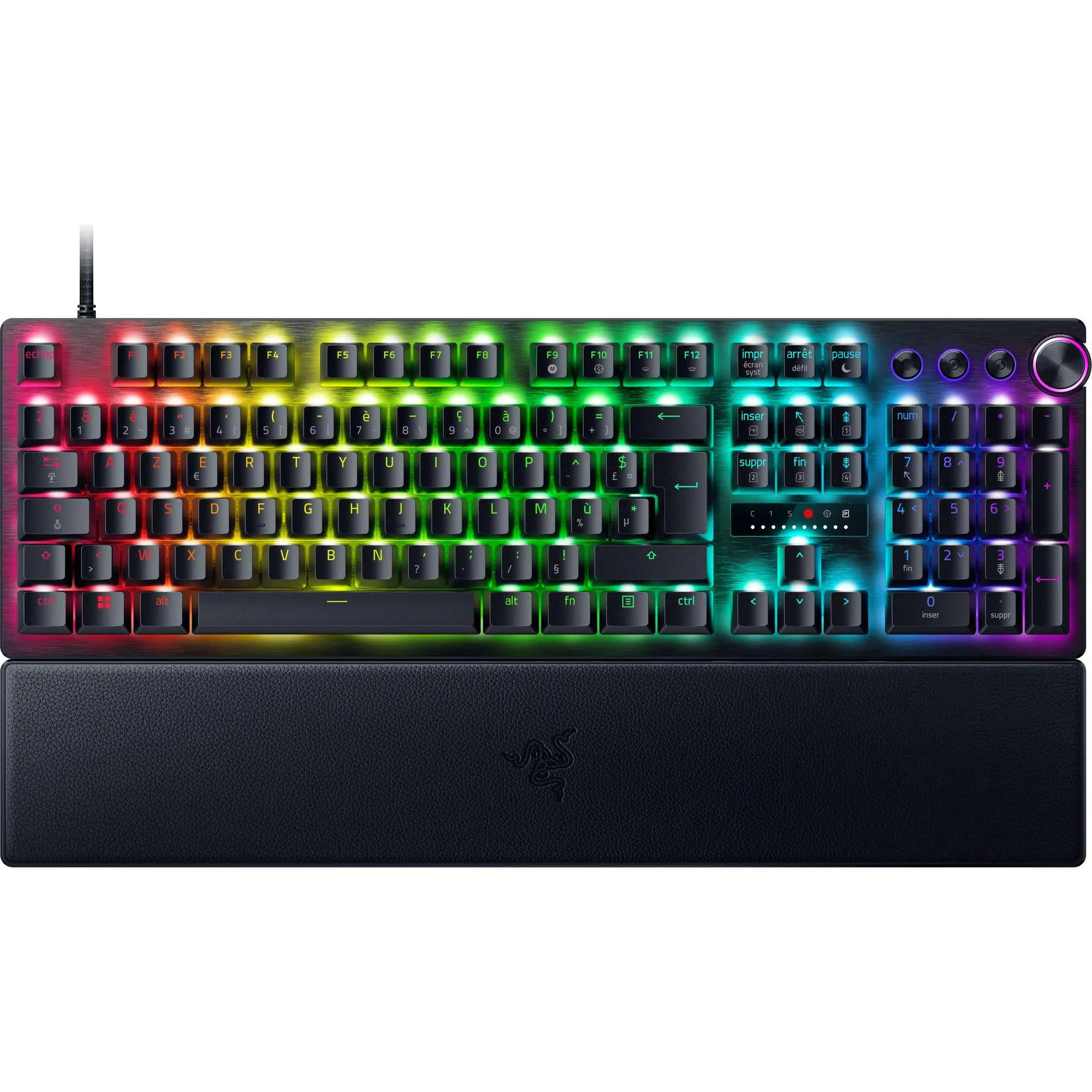 Razer Huntsman V3 Pro (interruttore analogico) - Tastiera ottica gamer (sgancio rapido, interruttore analogico regolabile da 0,1 a 4,0 mm, tasti PBT Doubleshot) Tastiera AZERTY | Nero - immagine 1