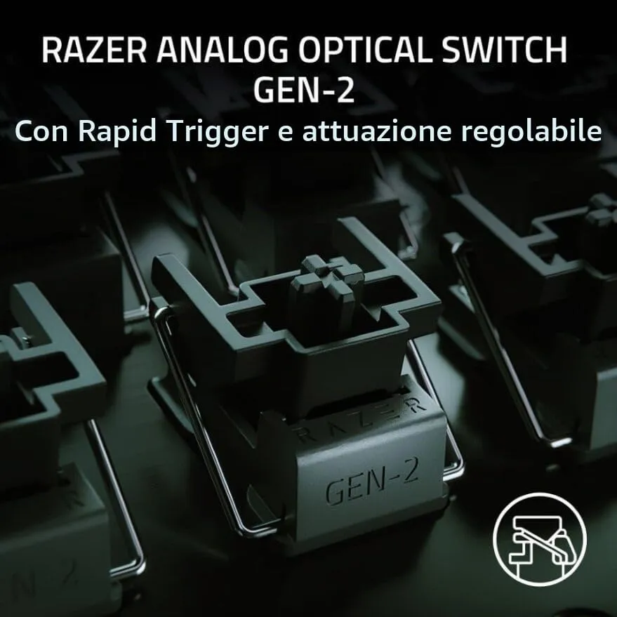 Razer Huntsman V3 Pro Mini tastiera ottica 60% analogica Esports con pulsante a pressione e modalità di attivazione rapida (impostazioni rapide integrate, quadrante multifunzione e pulsanti di - immagine 3