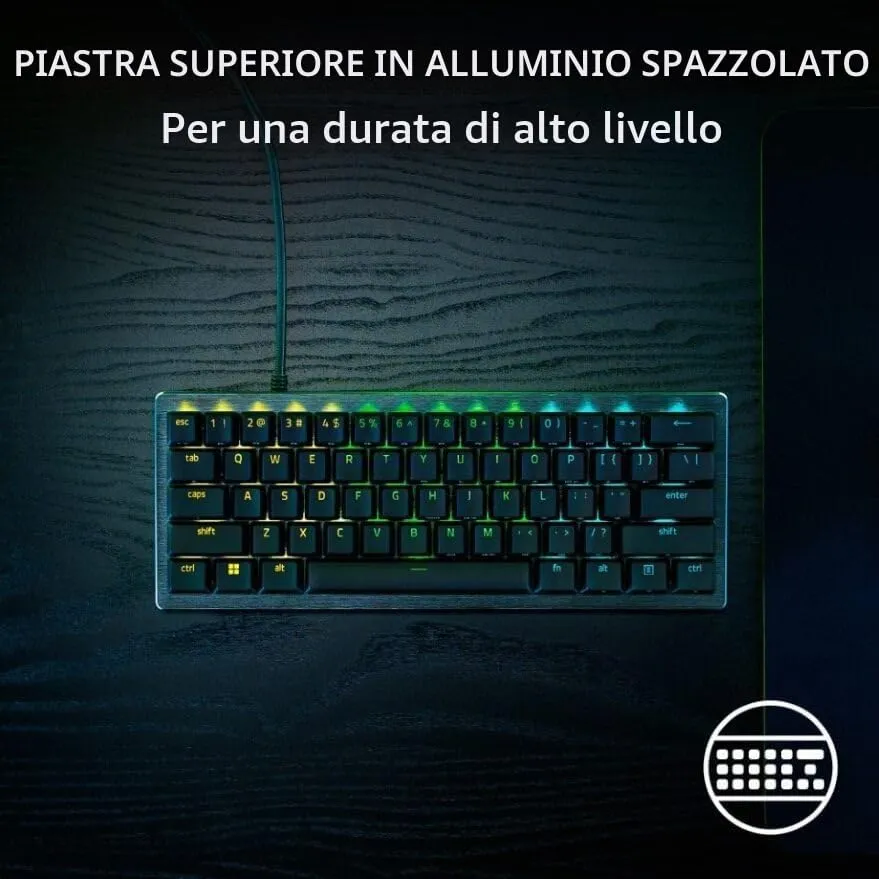 Razer Huntsman V3 Pro Mini tastiera ottica 60% analogica Esports con pulsante a pressione e modalità di attivazione rapida (impostazioni rapide integrate, quadrante multifunzione e pulsanti di - immagine 4