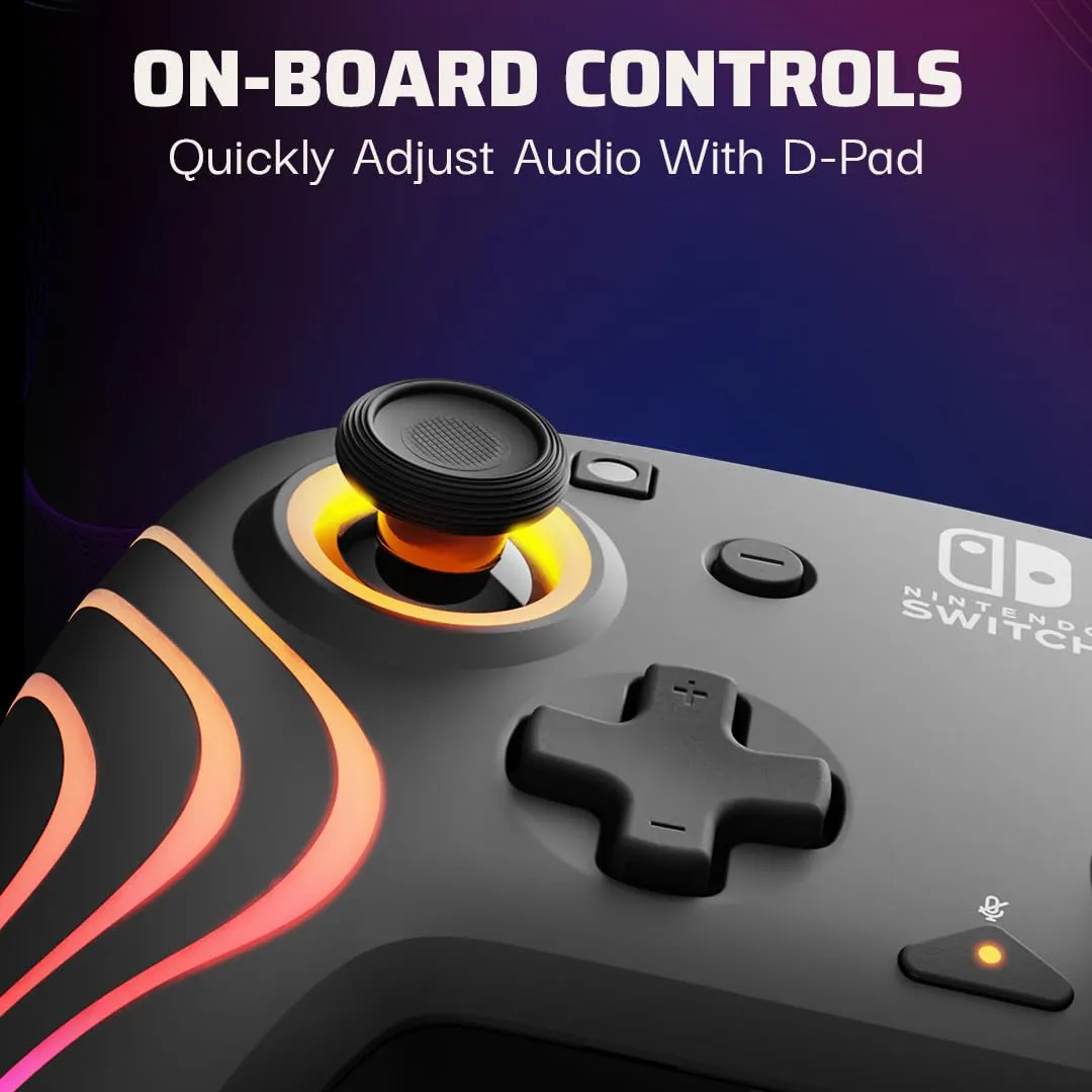 PDP Nintendo Switch Afterglow Wave- Wired- Black - immagine 3